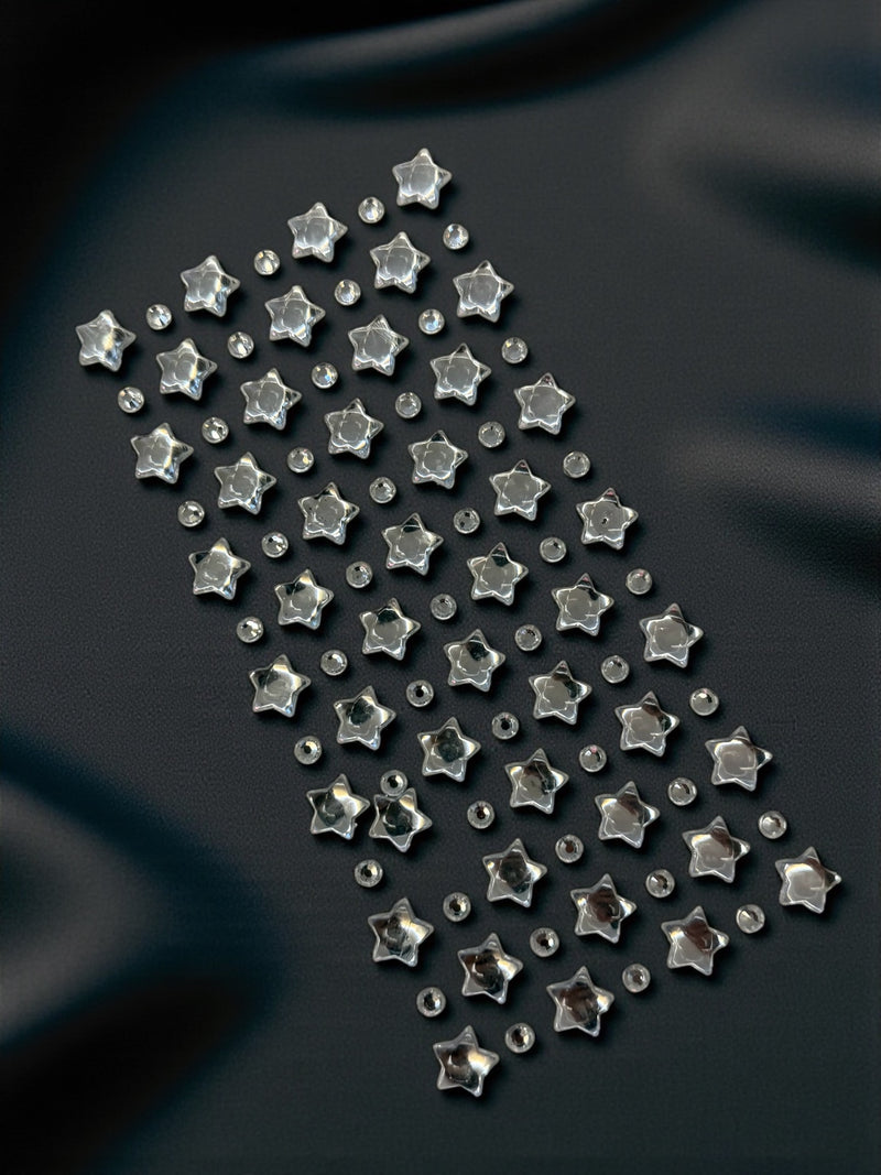 Multi silver star stickers