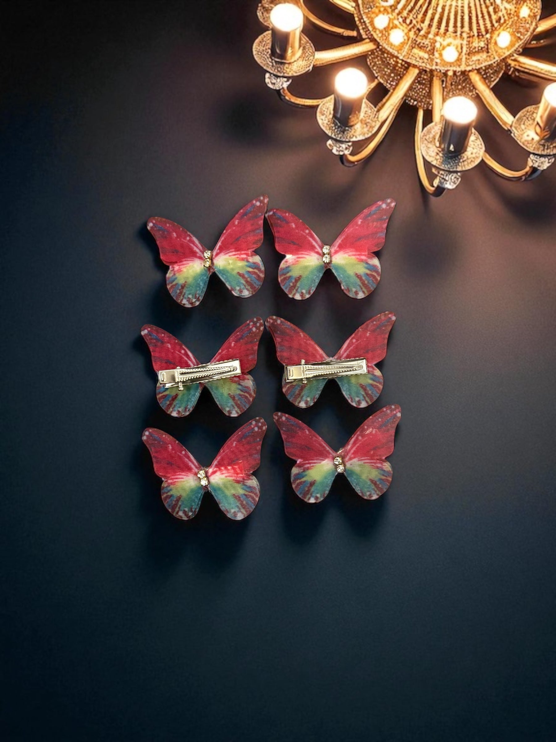Dreamlight Butterfly Hair Clips – Set of 6 (Assorted Colors)