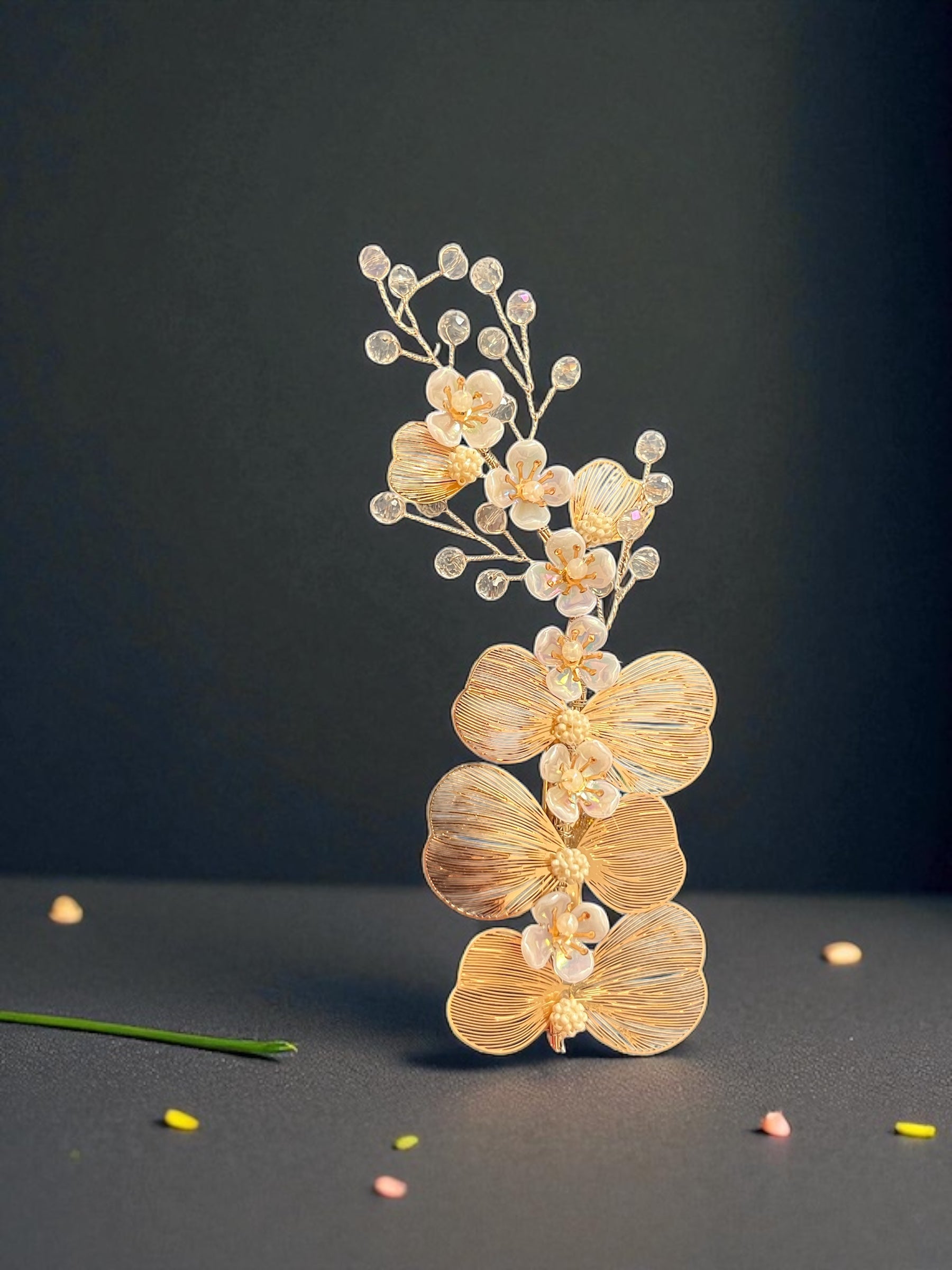 Golden Orchid Bloom Clip