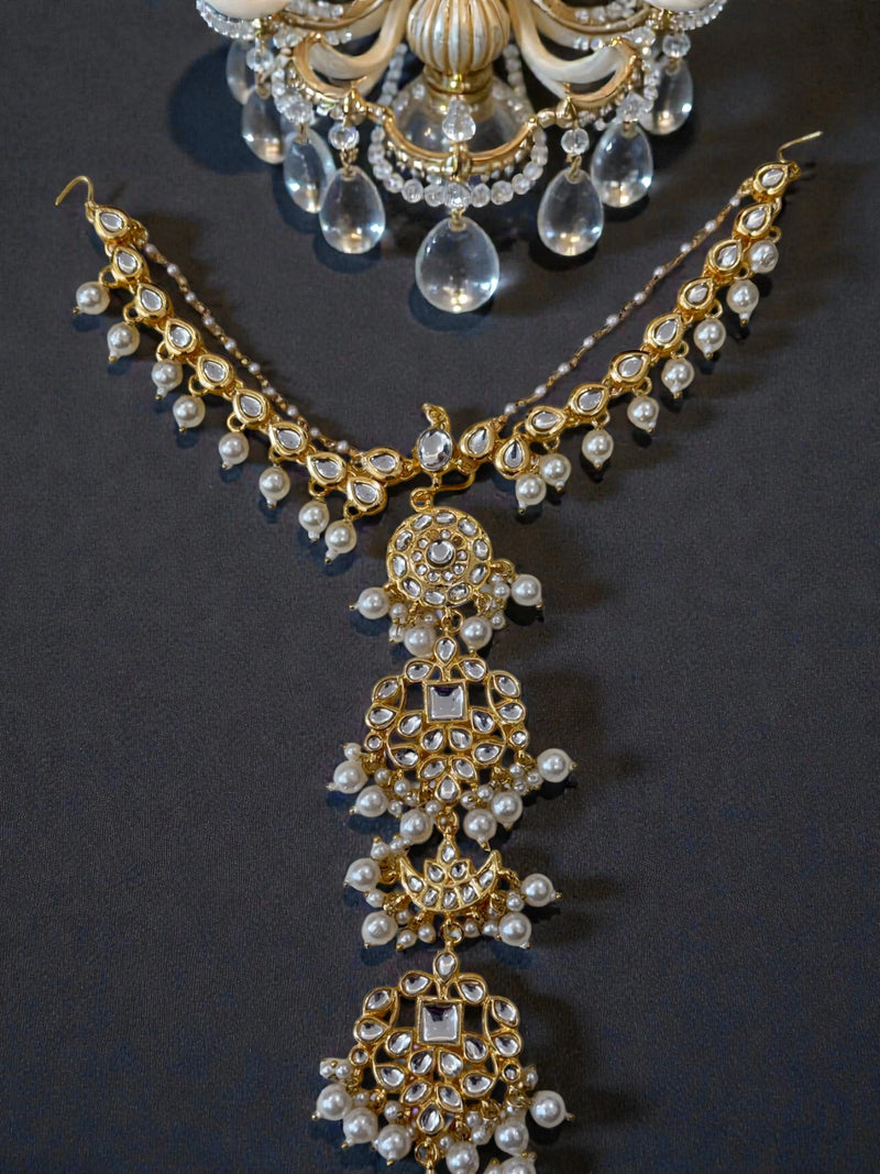 Saanjh Kundan Braid with Ear chain