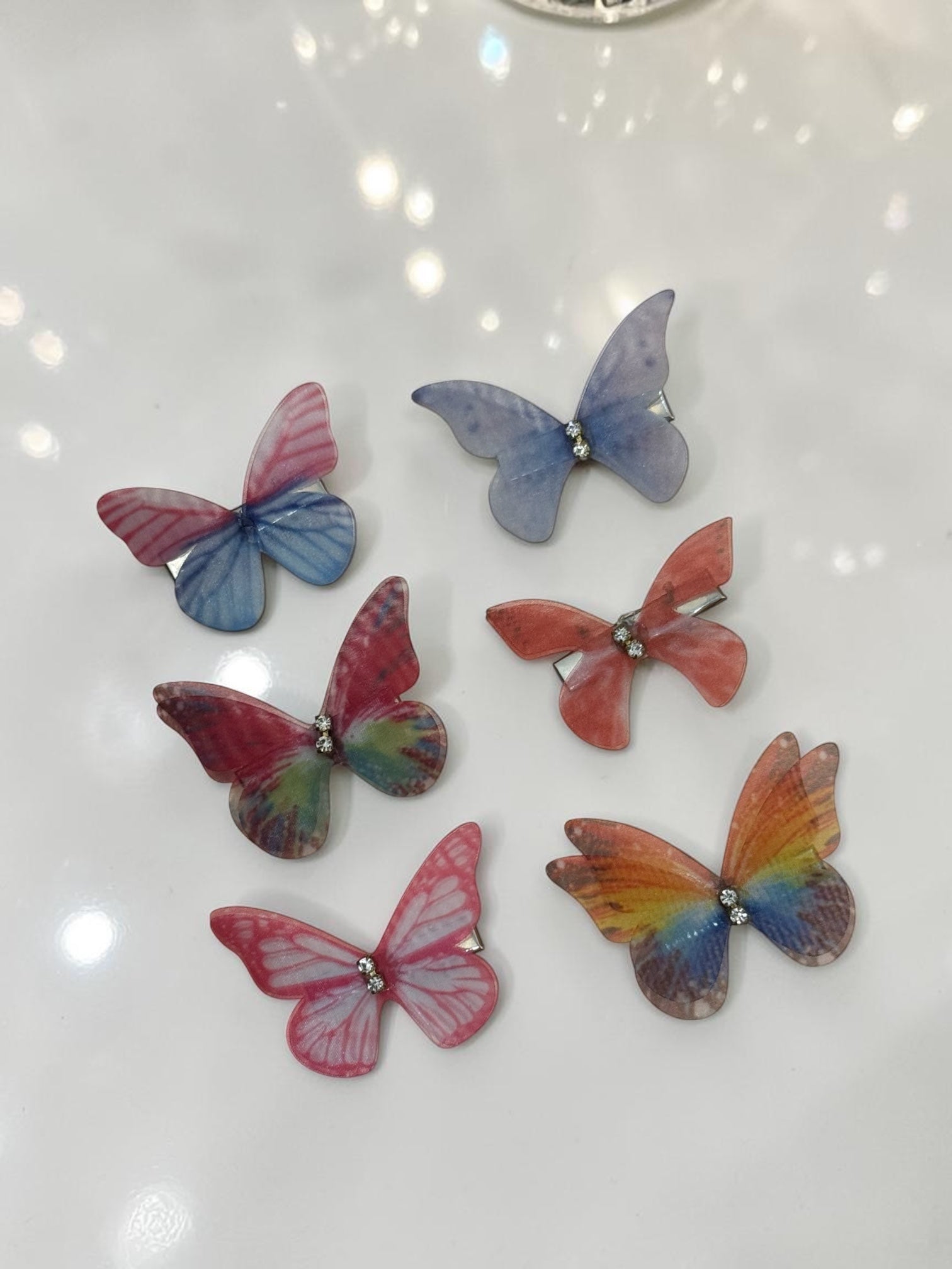 Dreamlight Butterfly Hair Clips – Set of 6 (Assorted Colors)