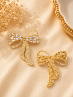 Crystal Bow Brooch (1pc)
