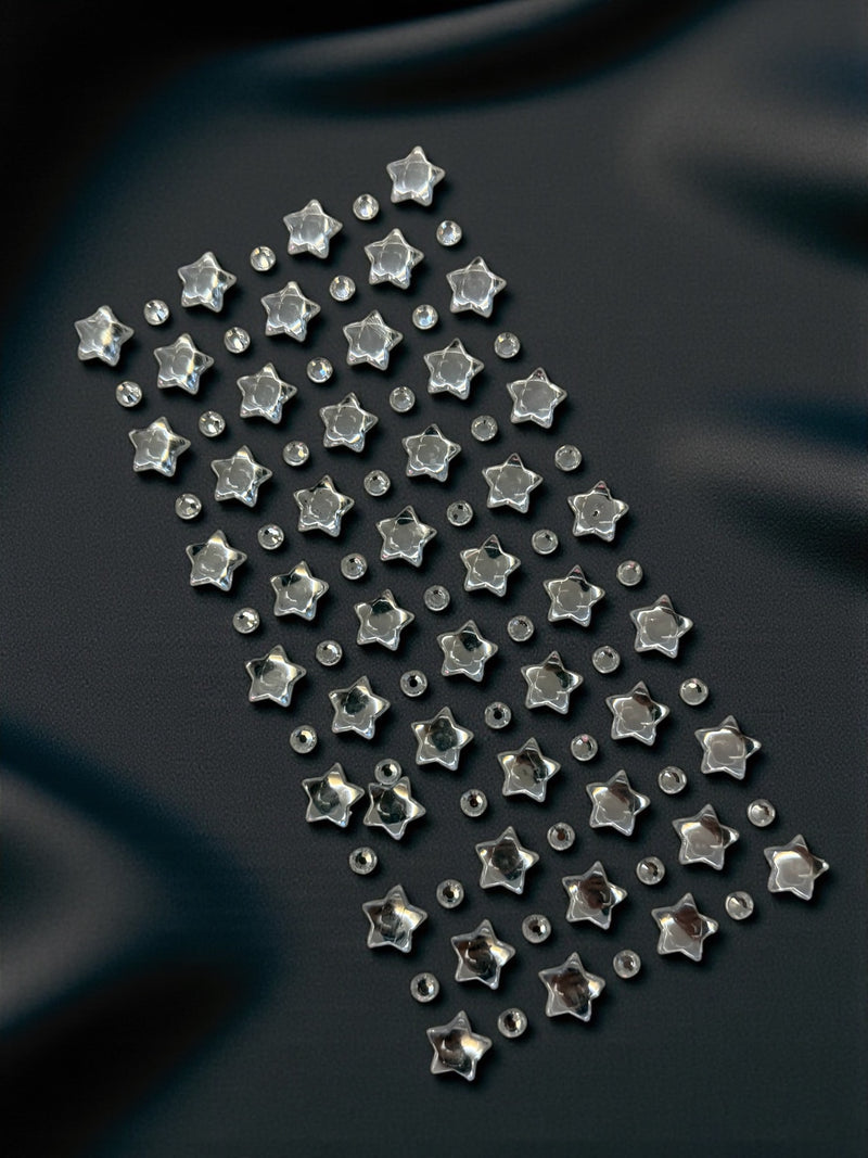 Multi silver star stickers