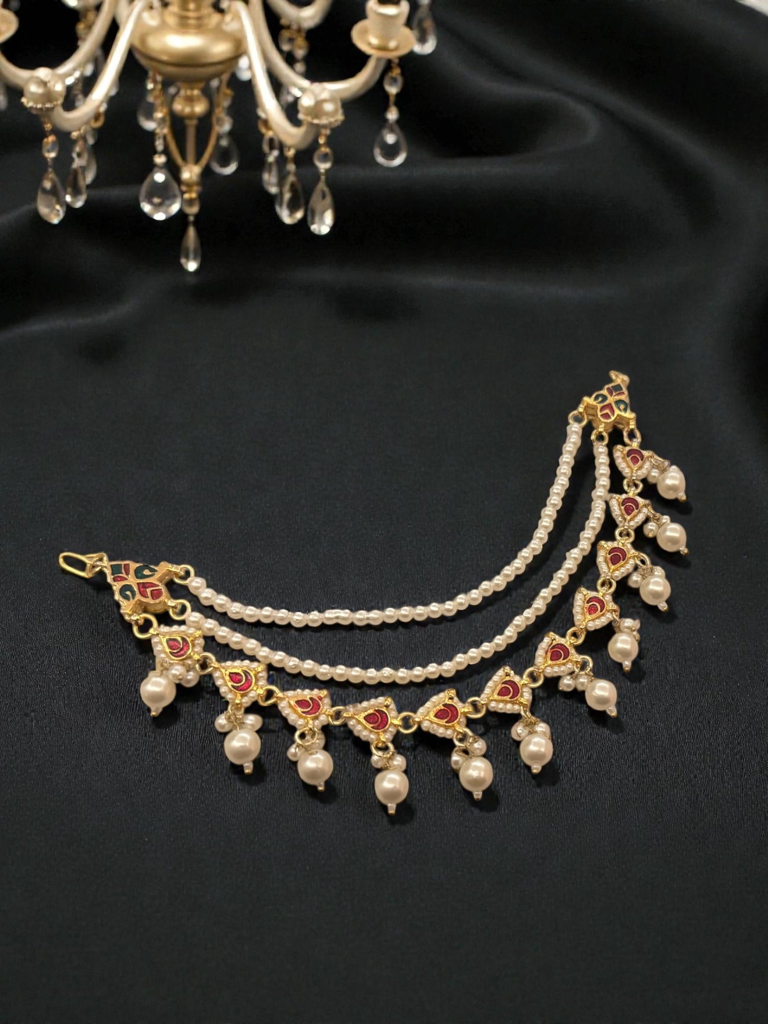 Rani Pearl dual tone ear chain