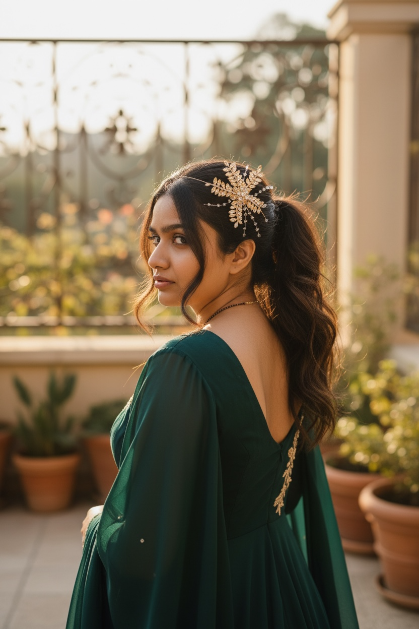 Rhinestone Floral Clip