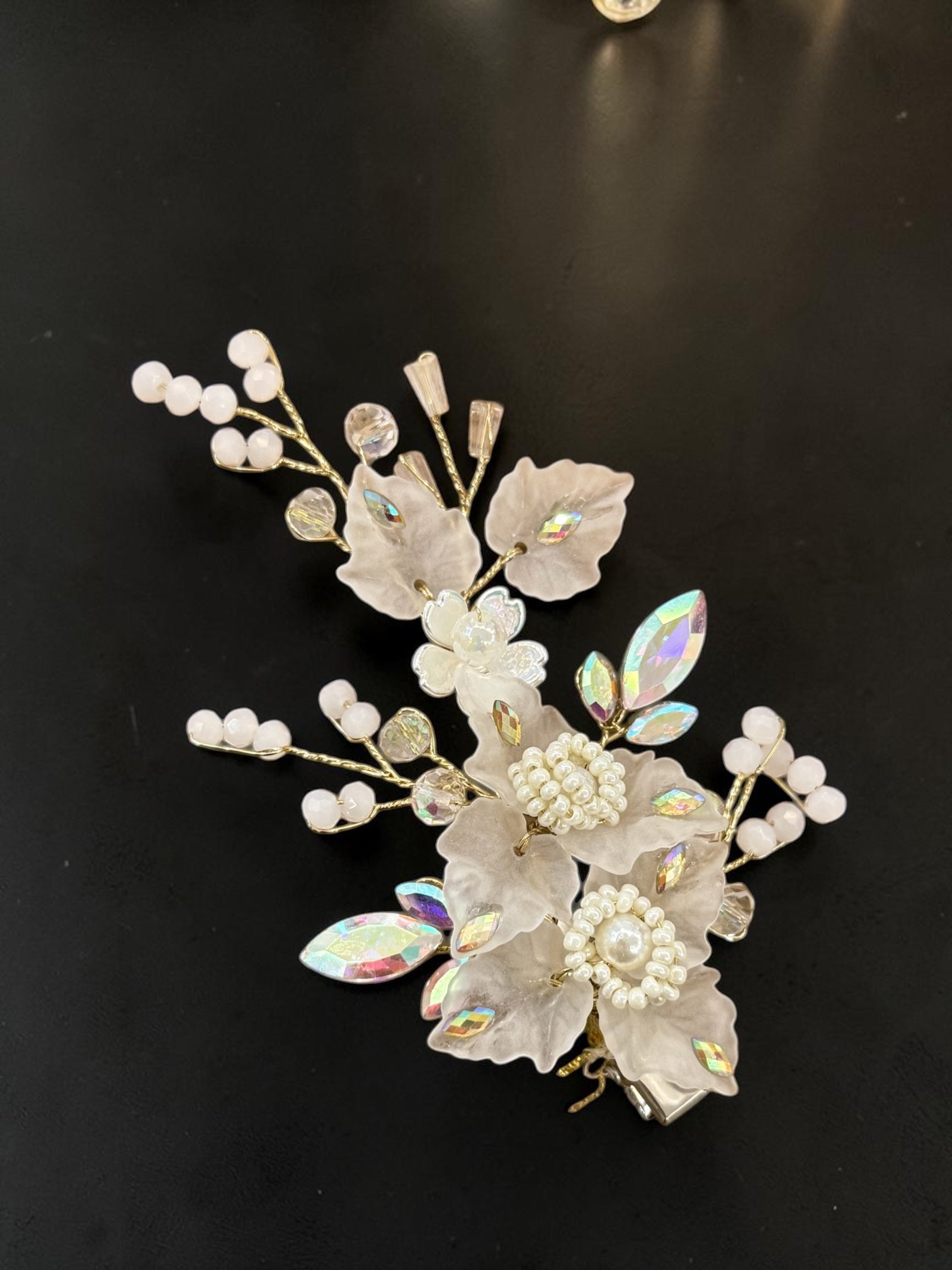 Ivory floral clip