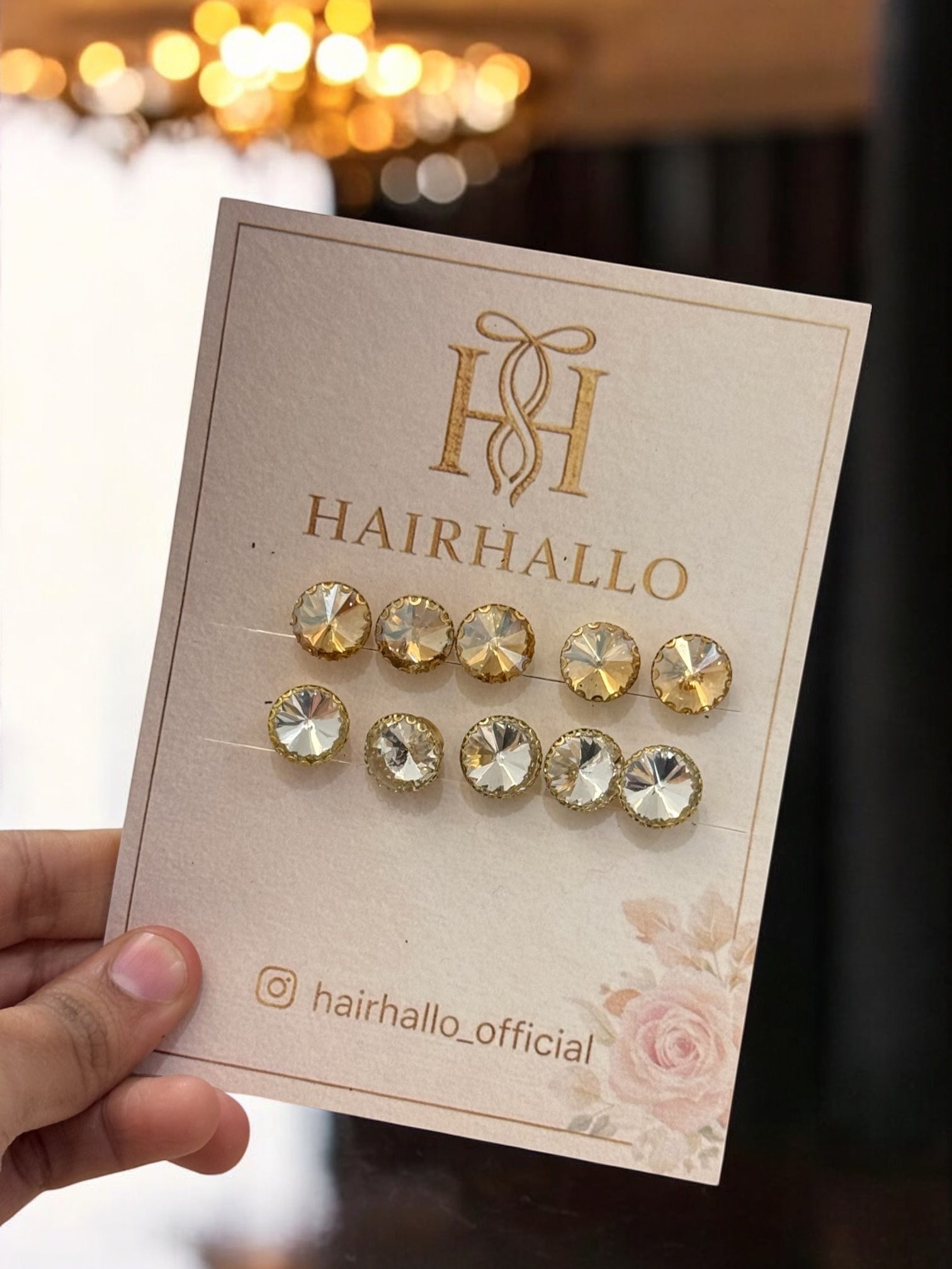 Rhinestone Round Pins (set of 10 pins)