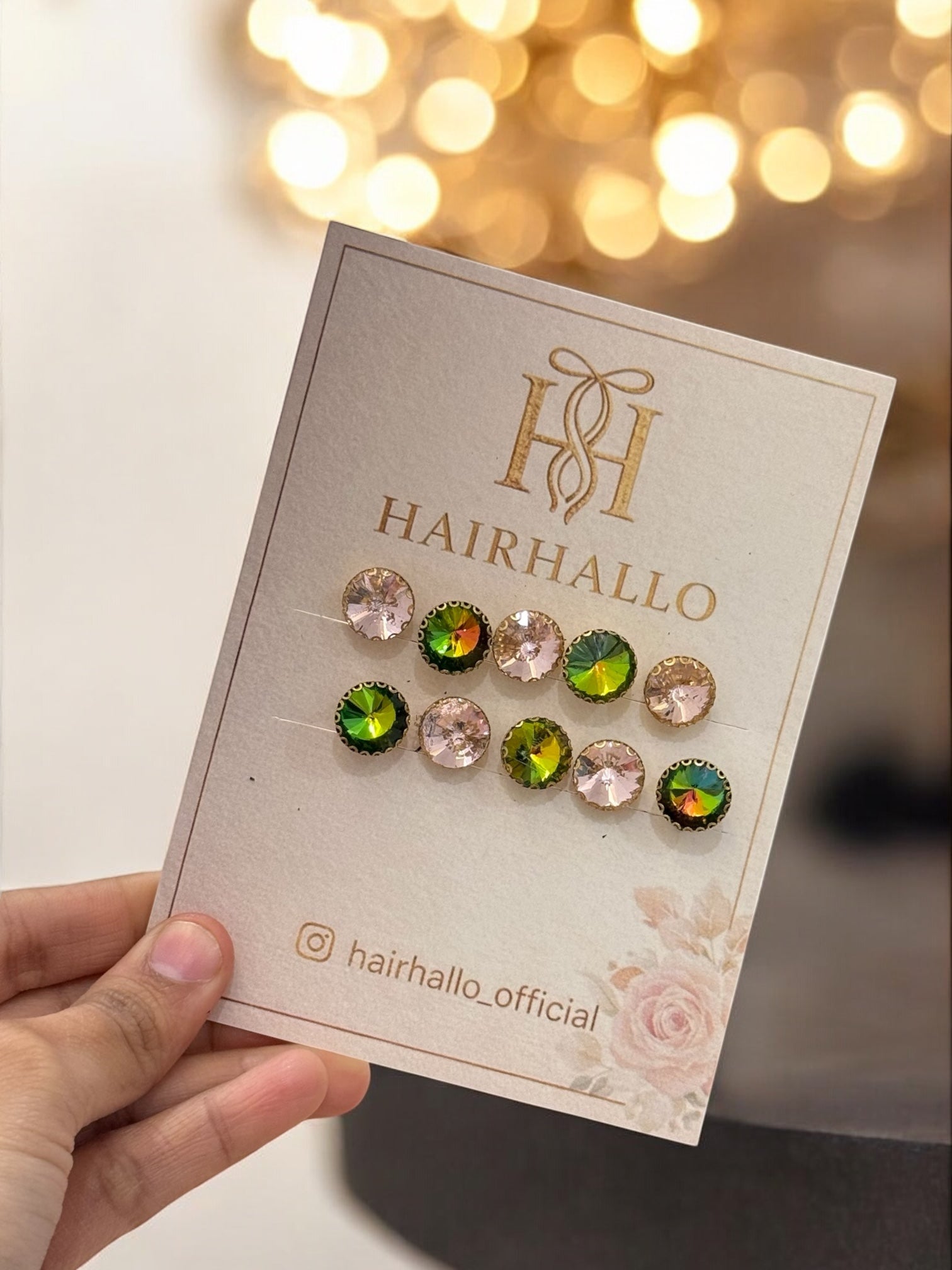 Rhinestone Round Pins (set of 10 pins)