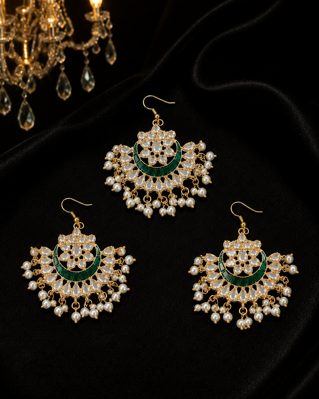 Emerald Chaand pins (set of 3)