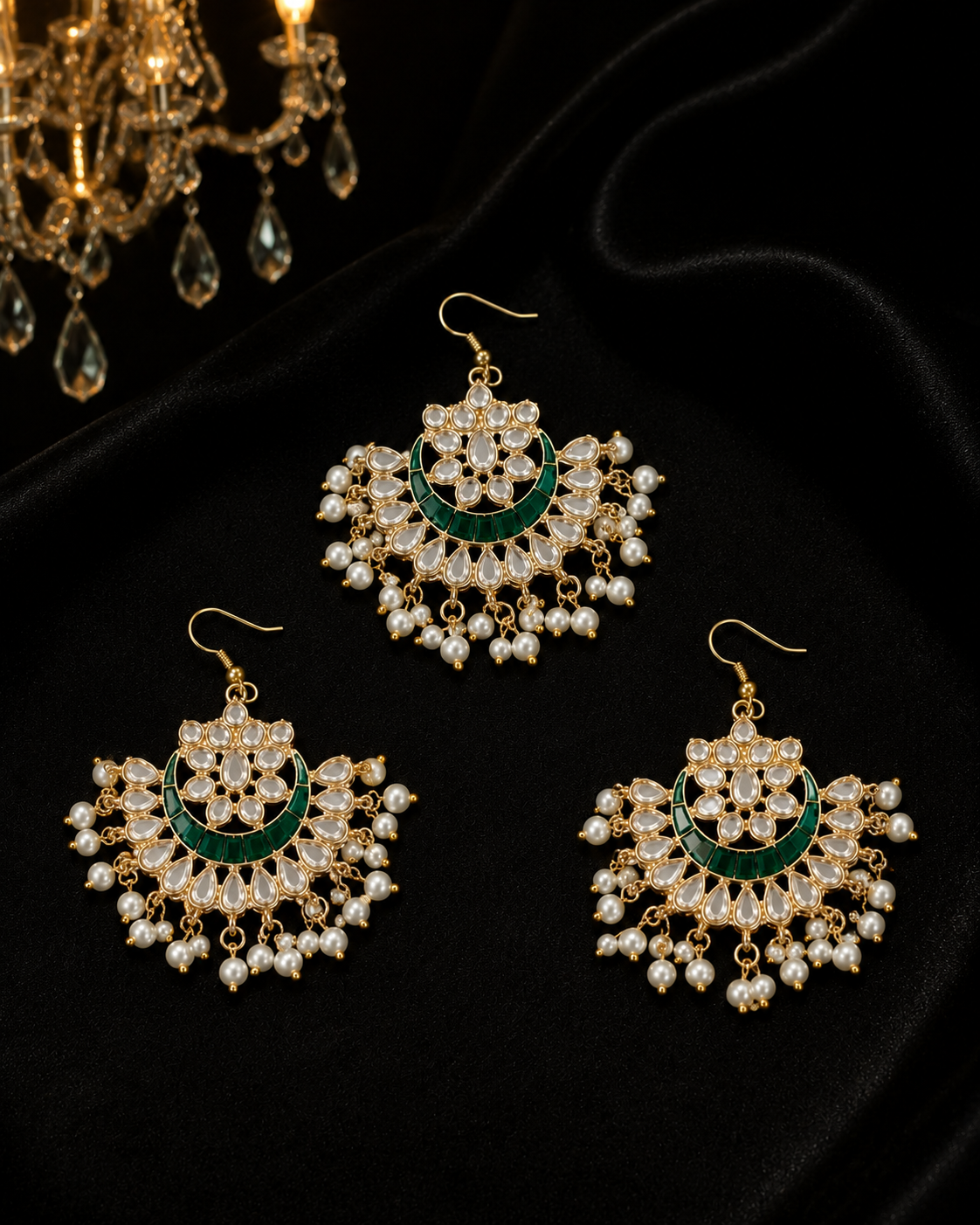 Emerald Chaand pins (set of 3)