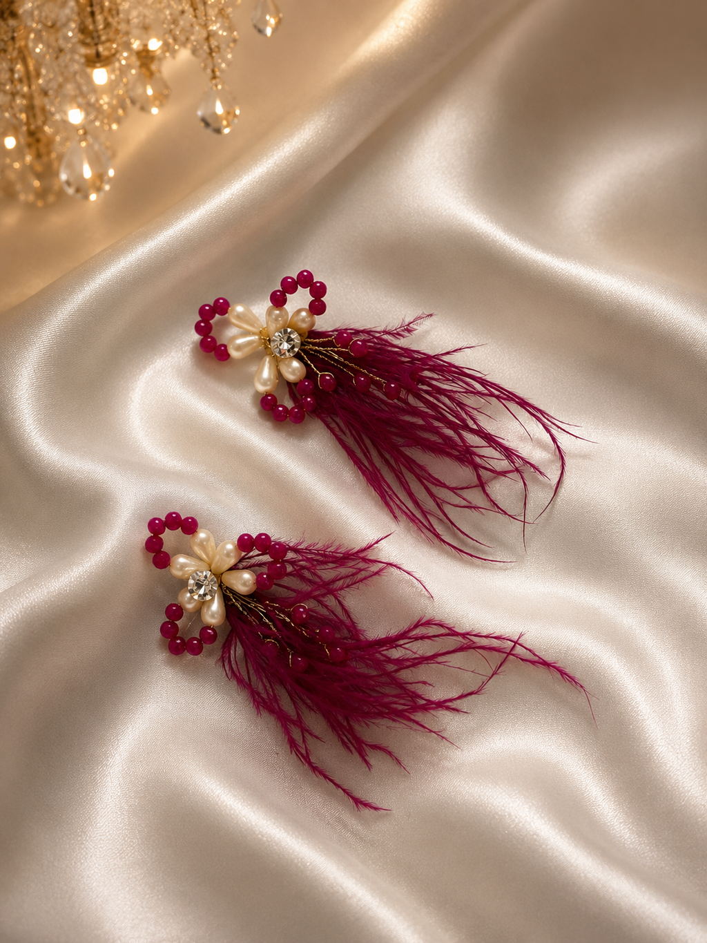 Feathery Floral pins (set of 2)