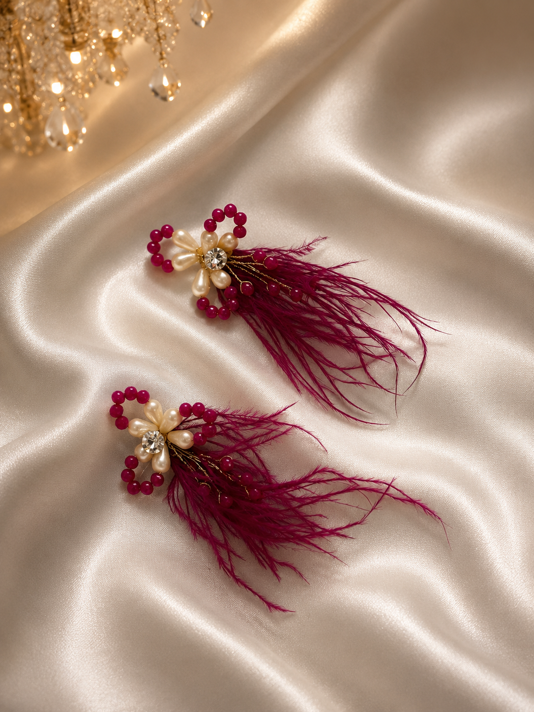 Feathery Floral pins (set of 2)