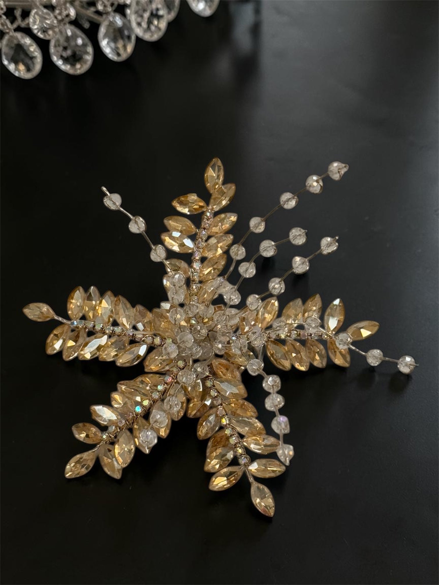 Rhinestone Floral Clip