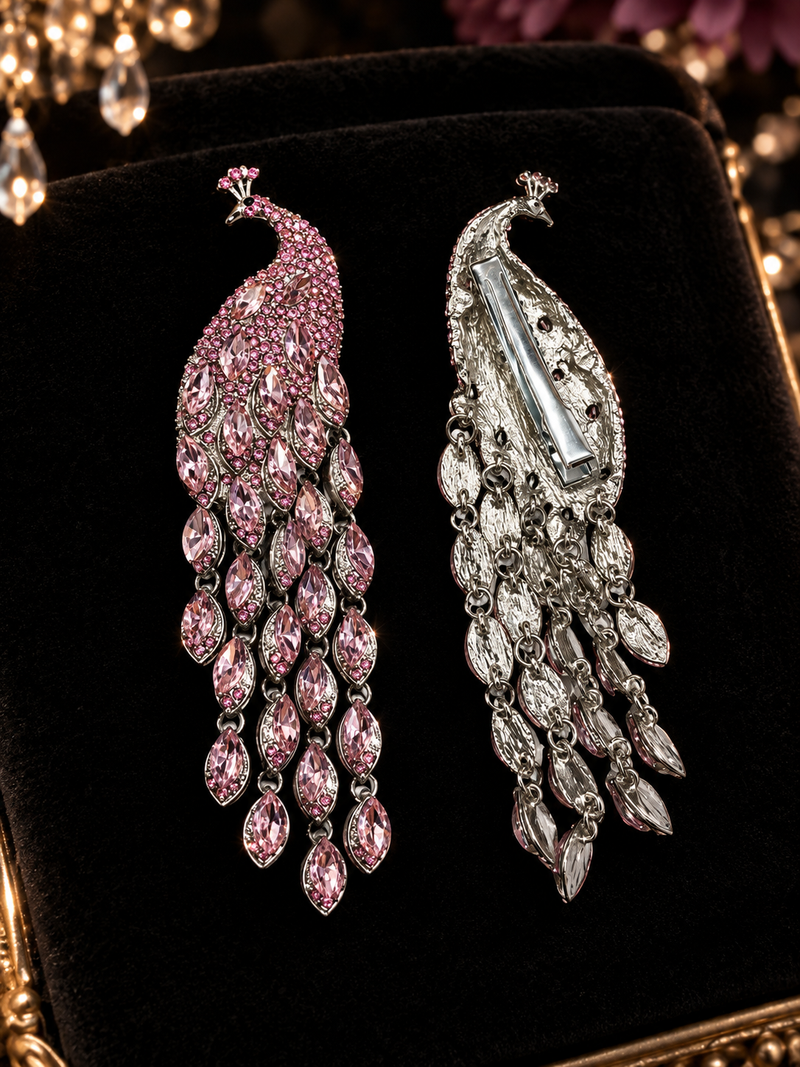 Peocock Rhinestone Clip