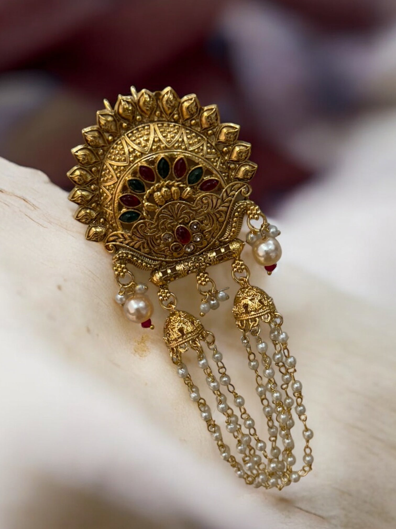 Maharani Pearl Jadau Pin (1)