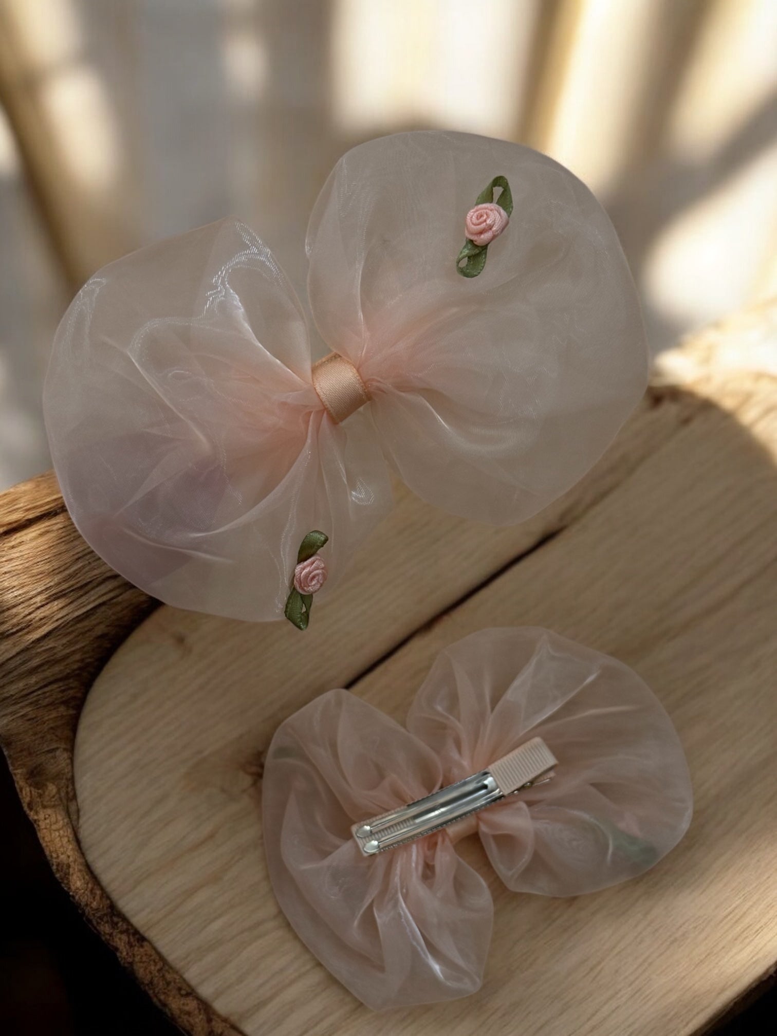 Rosé Organza Bow