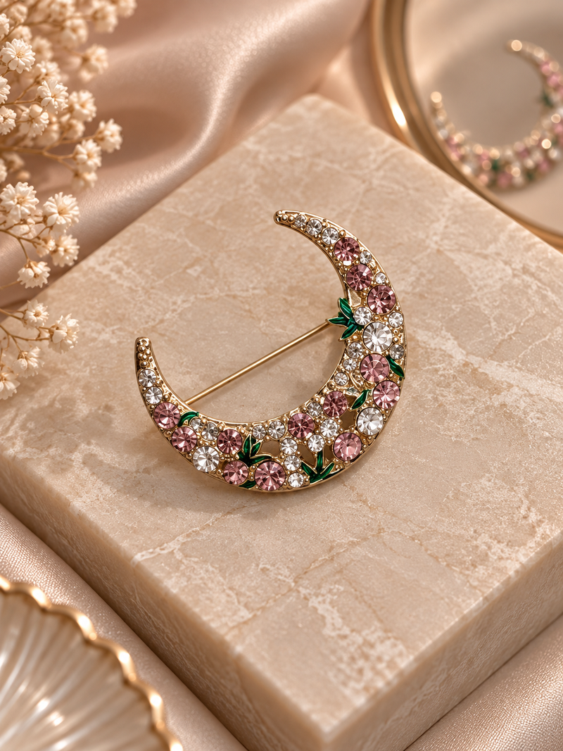 Floral moon Brooch (1 pc)