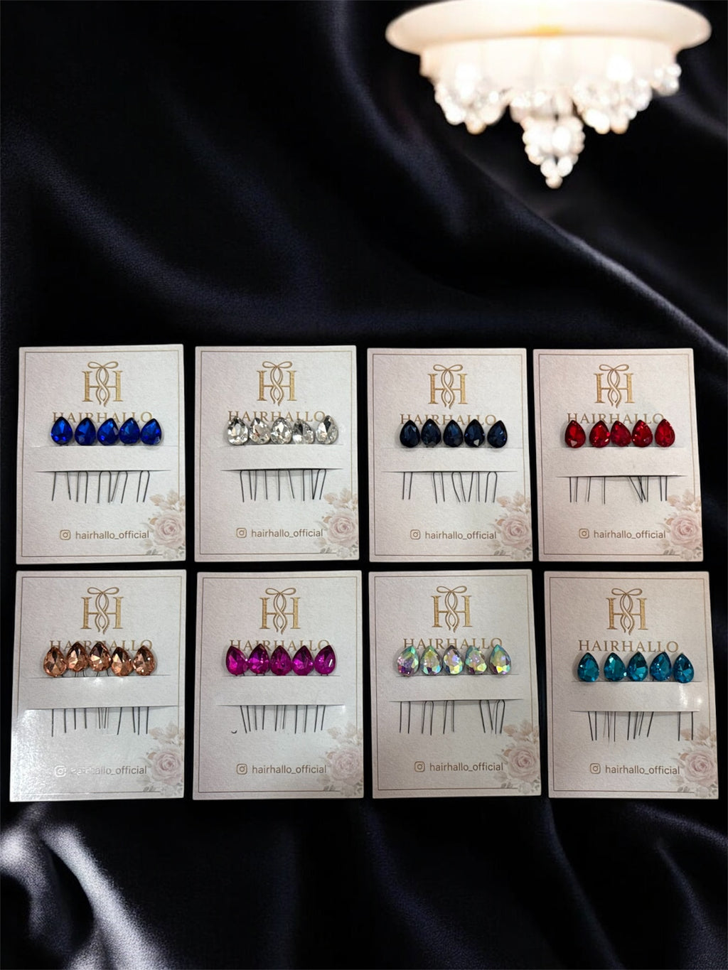 Crystal Stud Pins (set of 5)
