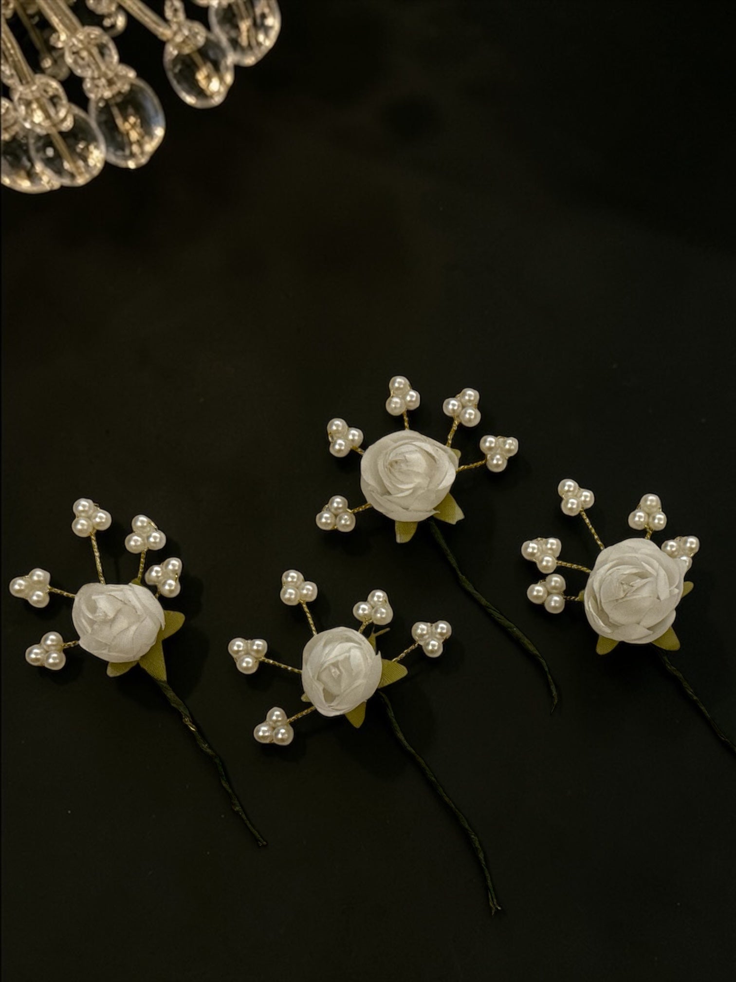 Rosy Pearly Pins (set of 4)