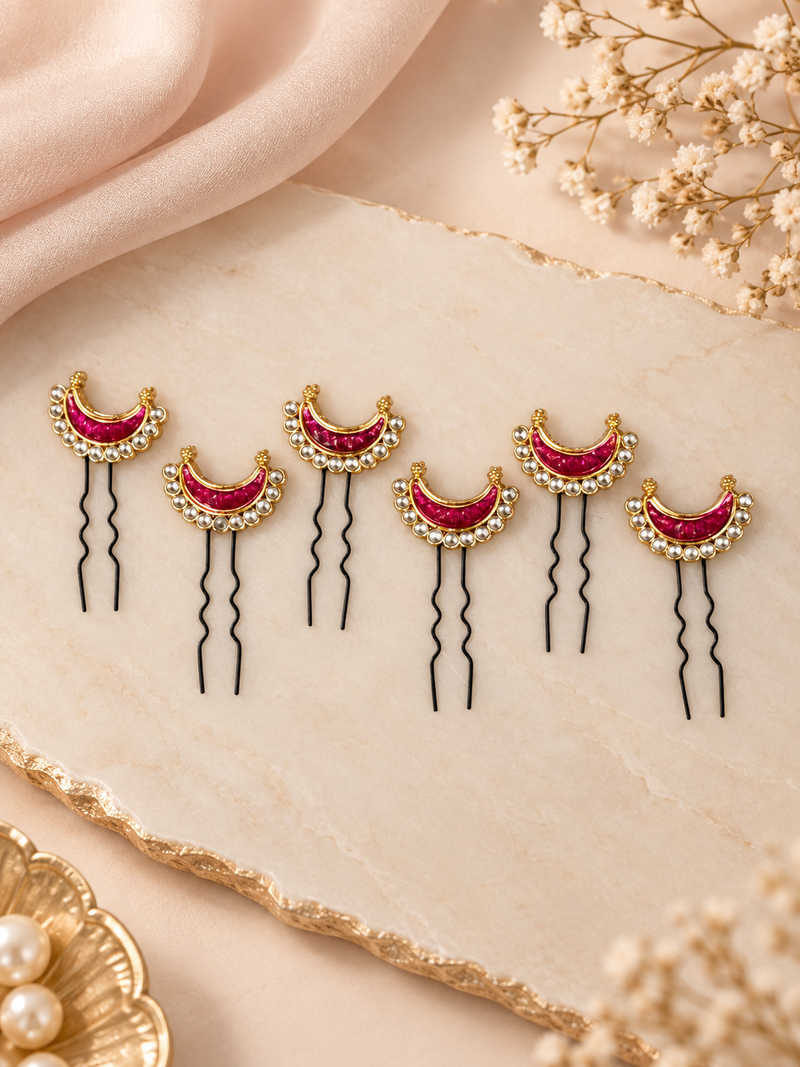 Chaand Kundan Pins (set of 6)