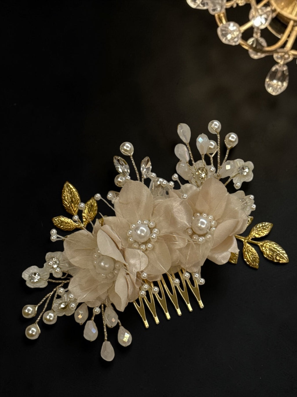 Ivory floral Comb