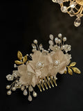 Ivory floral Comb