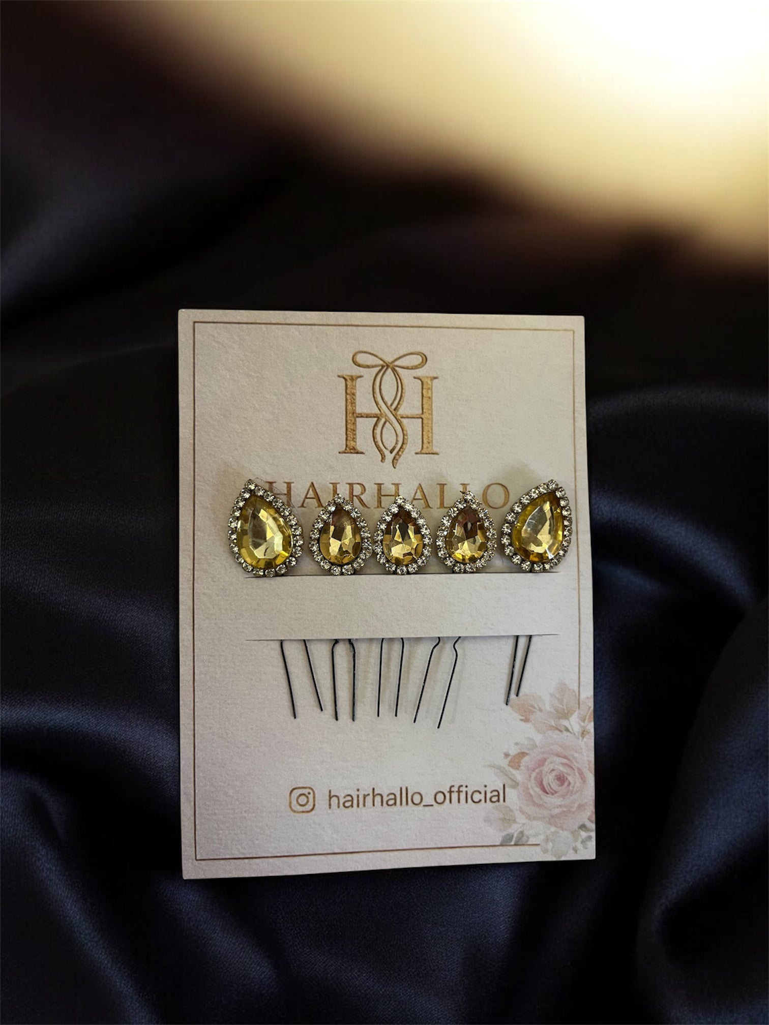 Crystal Droplet Pin {set of 5}