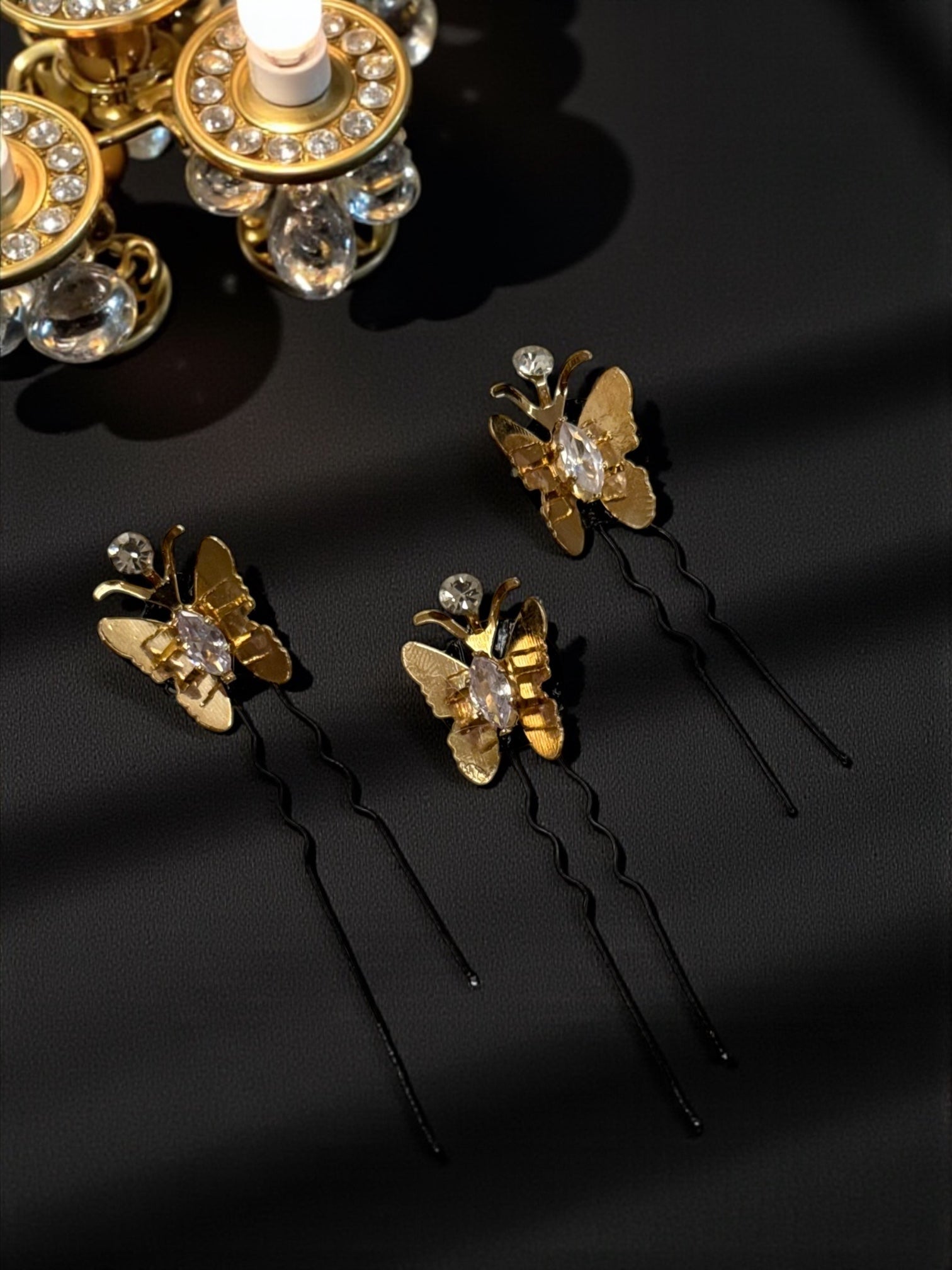 3D Metal Butterfly pins (set of 3)