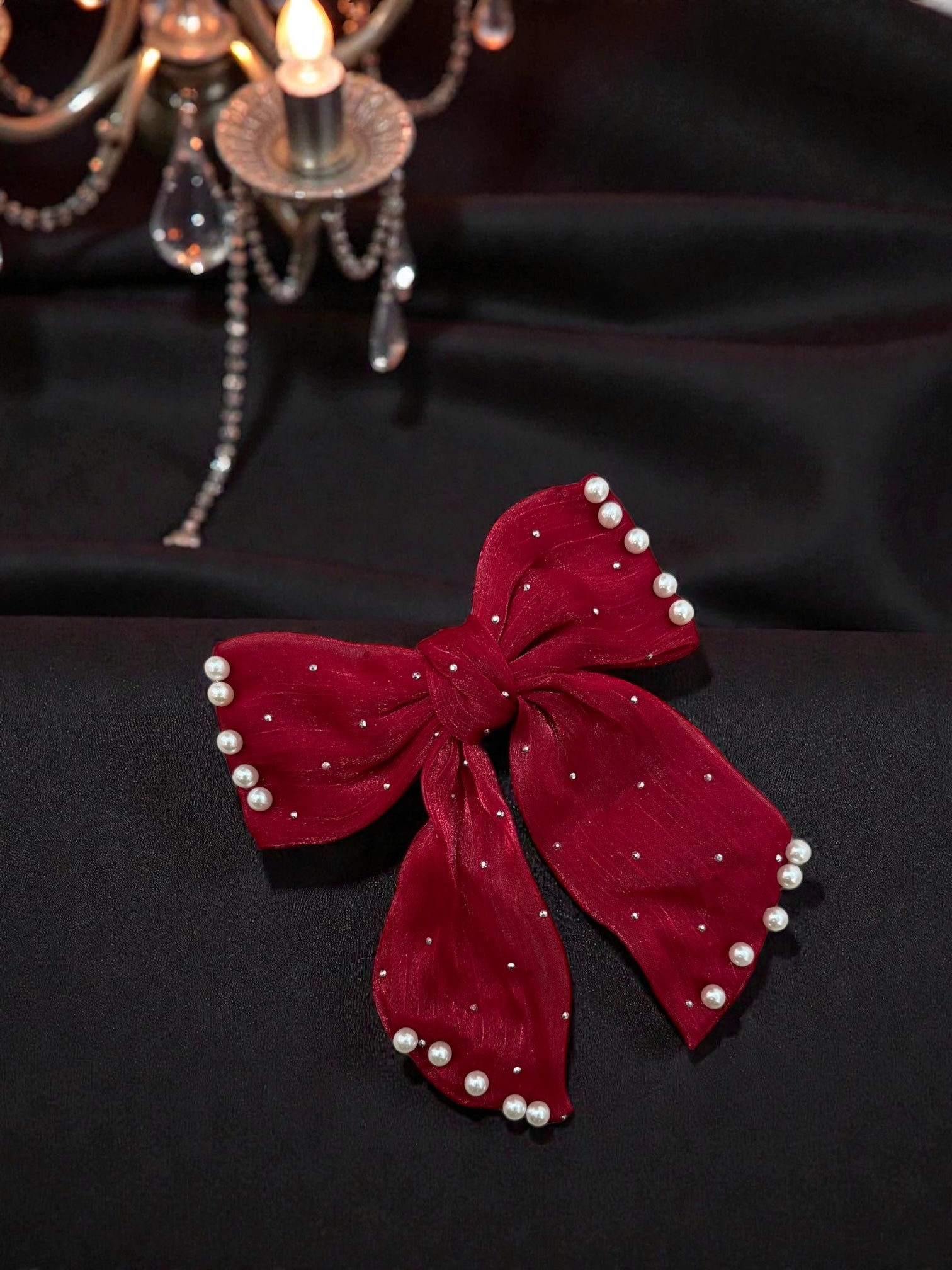 Midnight Pearl bow