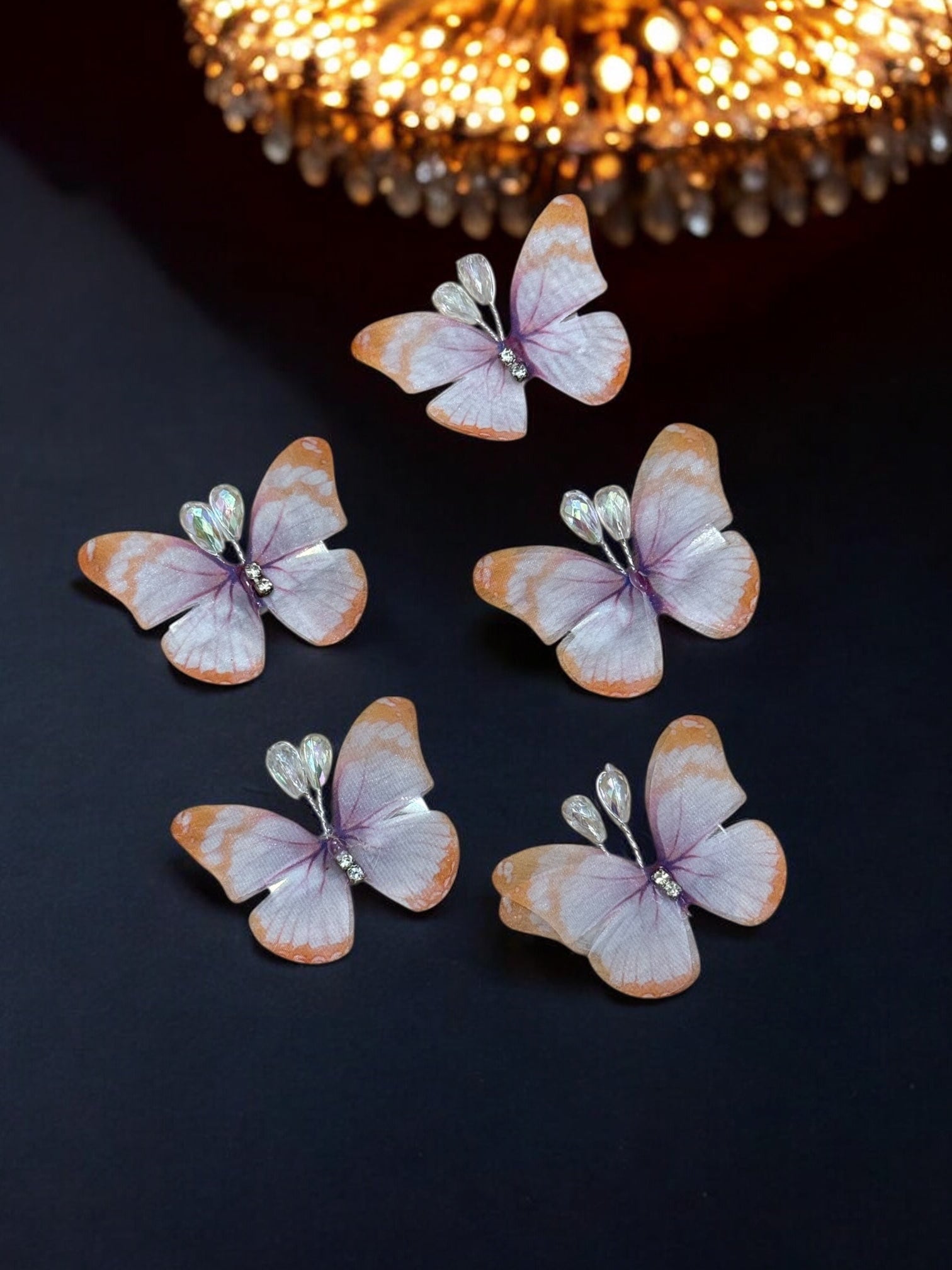 Blue orange butterfly (set of 5)