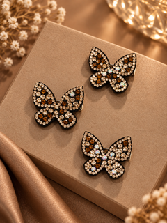 Rhinestone Butterfly Clip (set of 3)