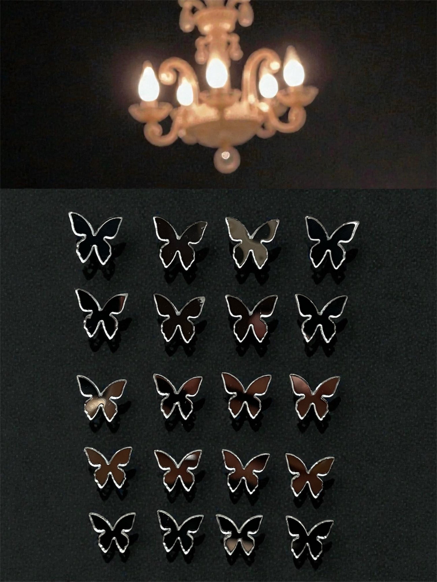 Mirror Butterfly stickers (silver)