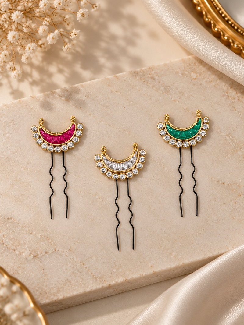 Chaand Kundan Pins (set of 6)