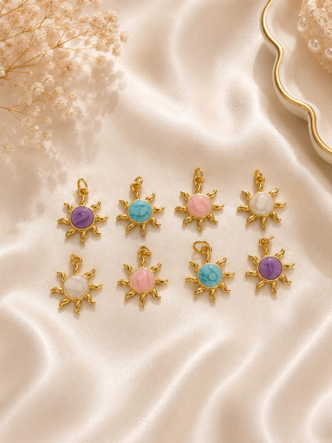 Radiant Sun charms (set of 8)
