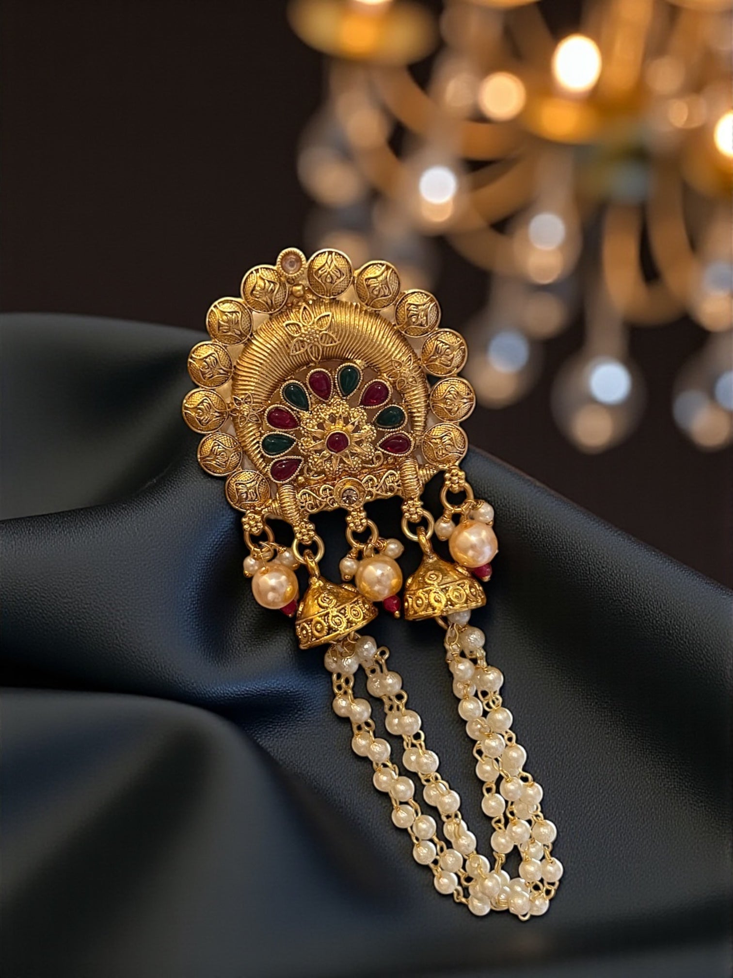 Maharani Pearl Jadau Pin (1)
