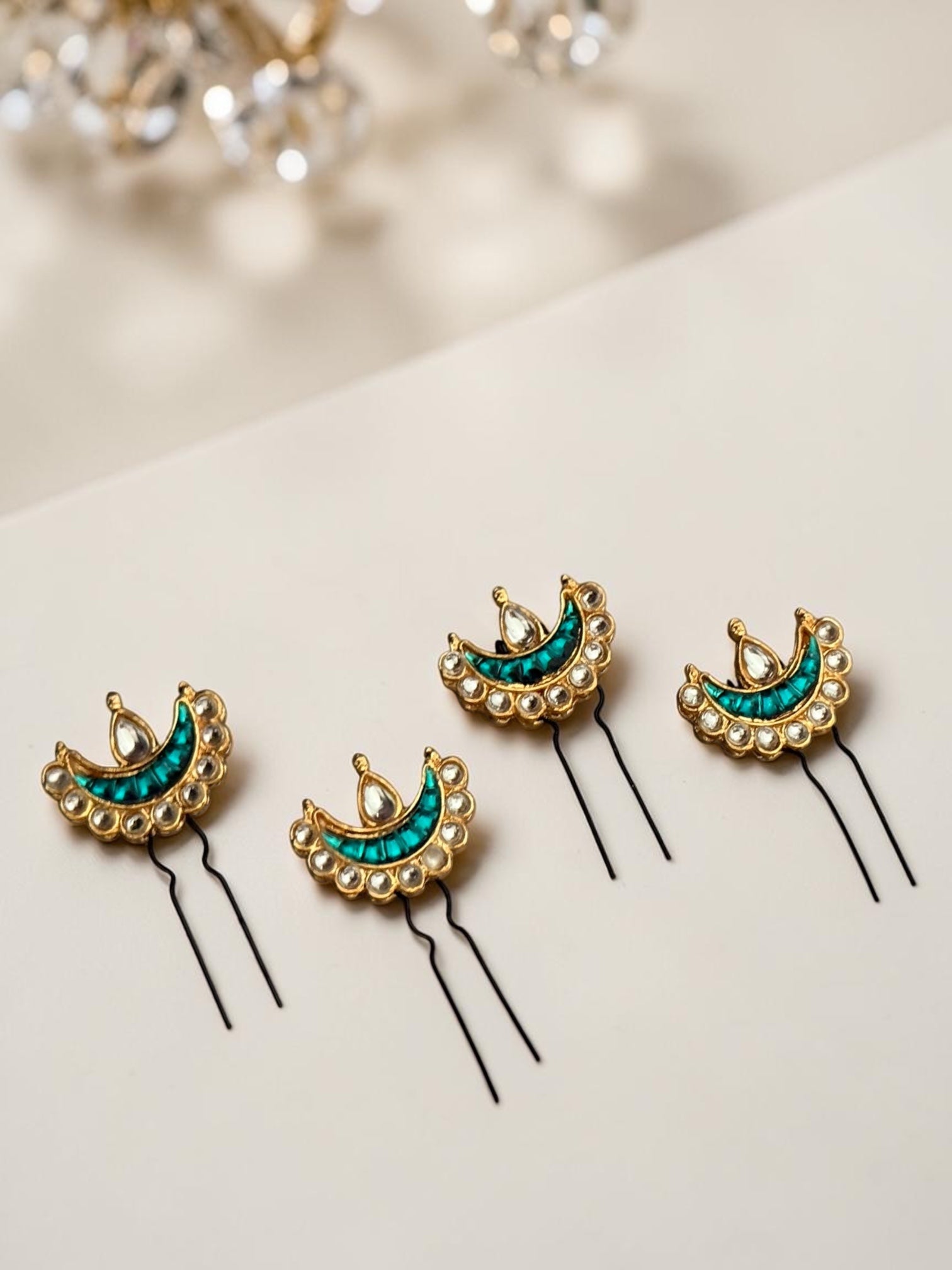 Diya Kundan Pins (set of 4)