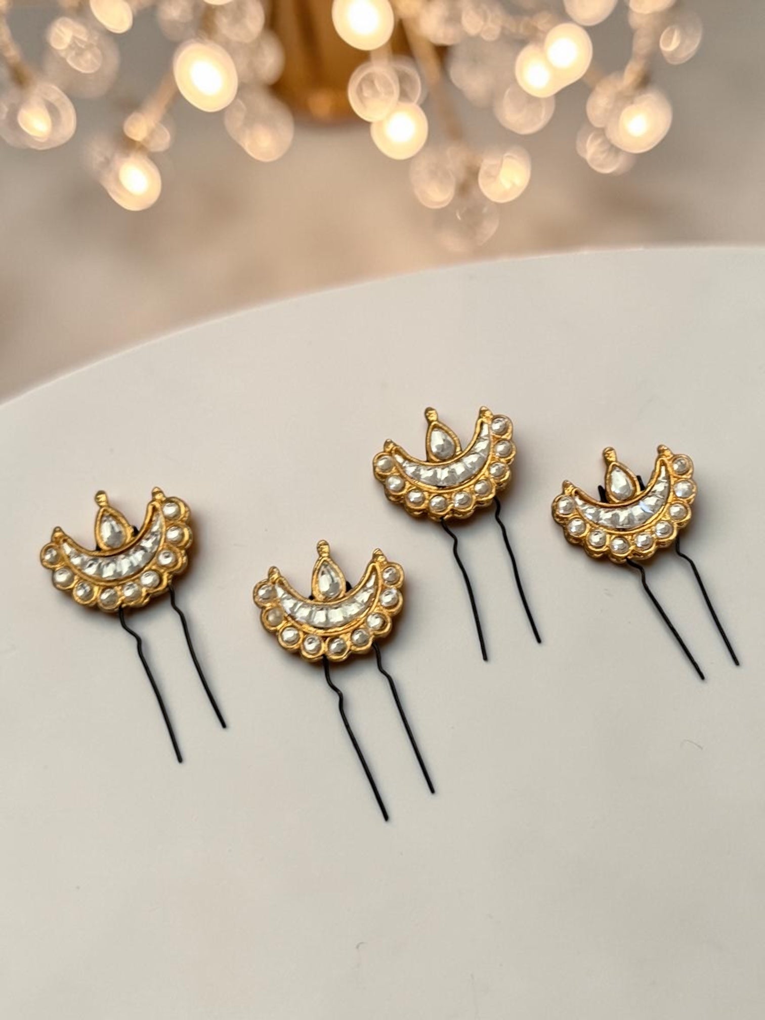 Diya Kundan Pins (set of 4)