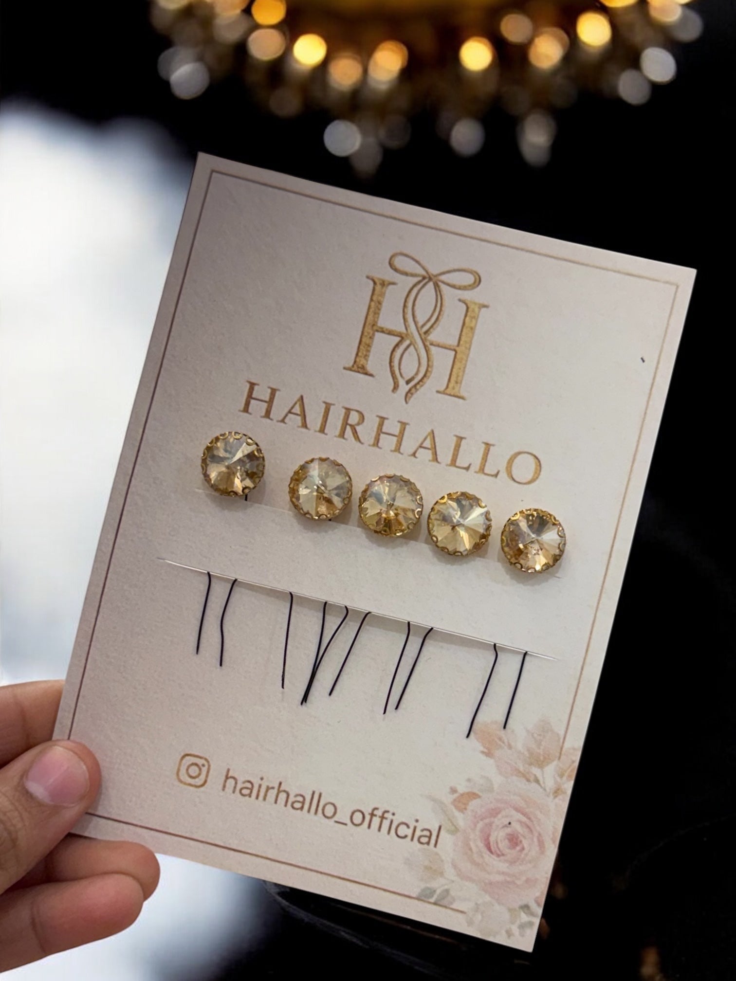 Rhinestone Round Pins (set of 10 pins)