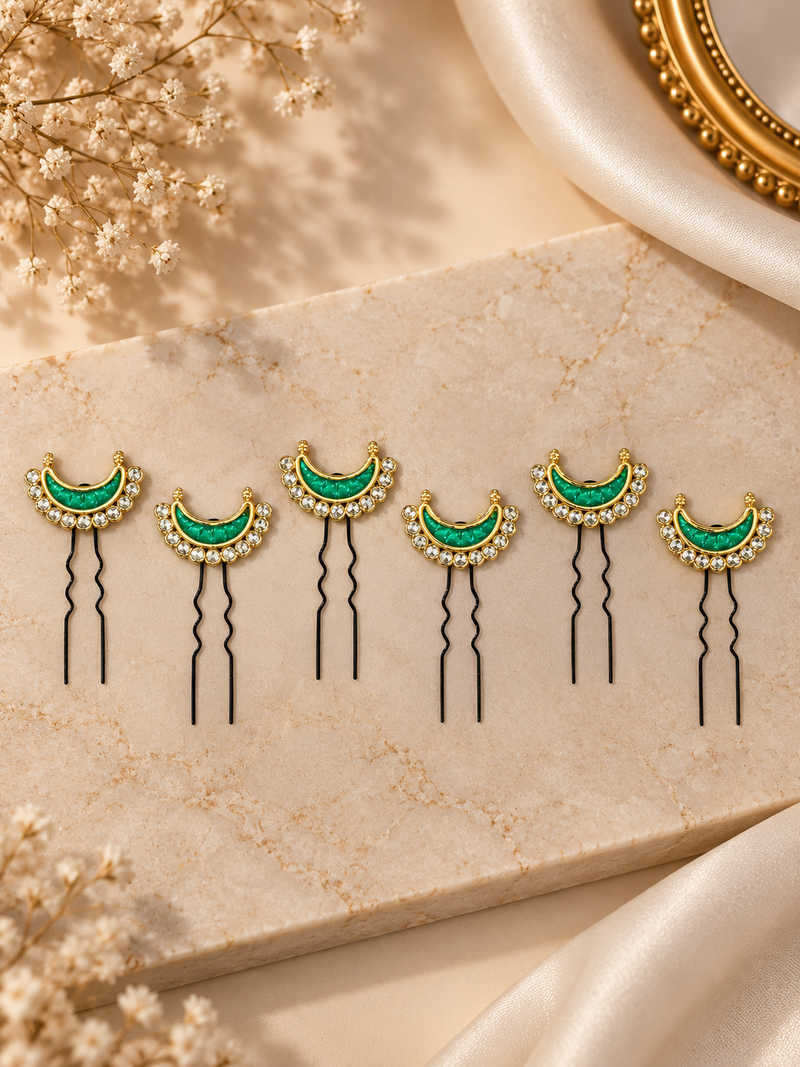 Chaand Kundan Pins (set of 6)