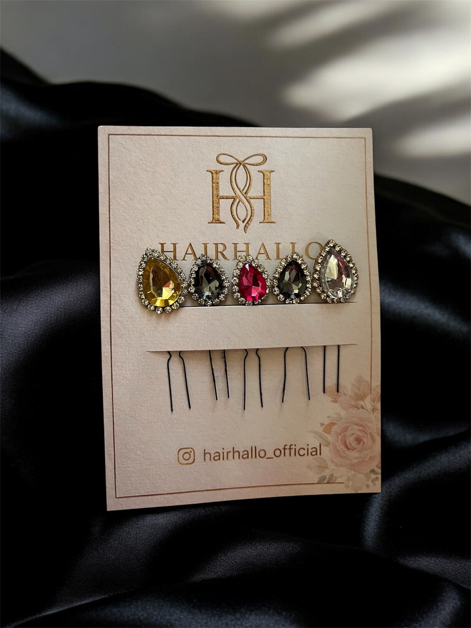 Crystal Droplet Pin {set of 5}
