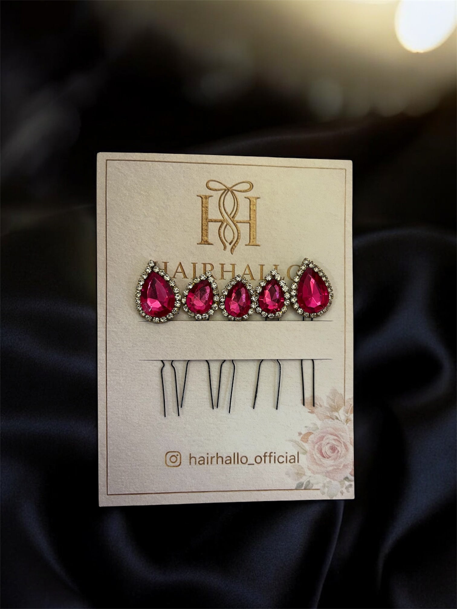 Crystal Droplet Pin {set of 5}