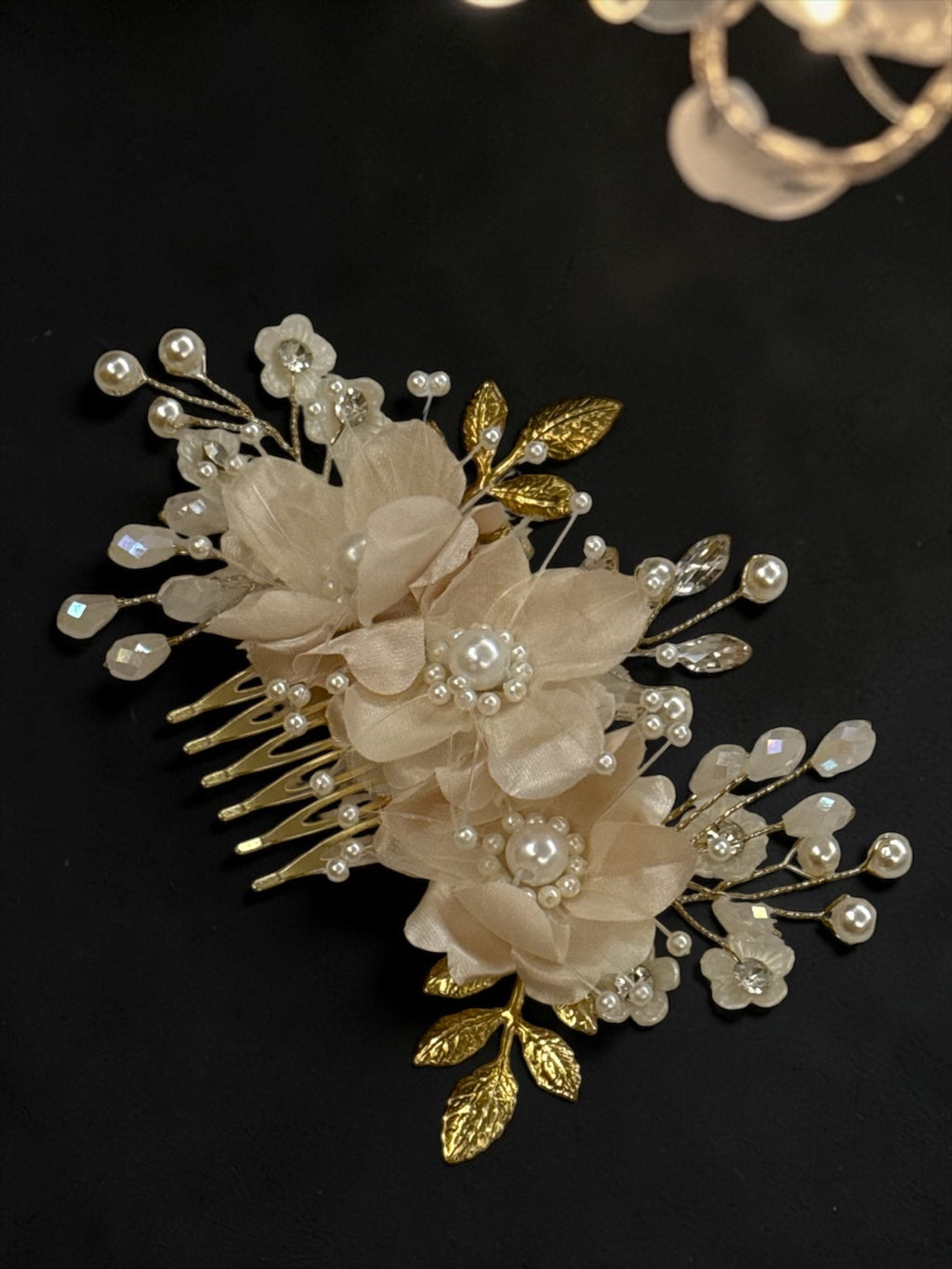 Ivory floral Comb