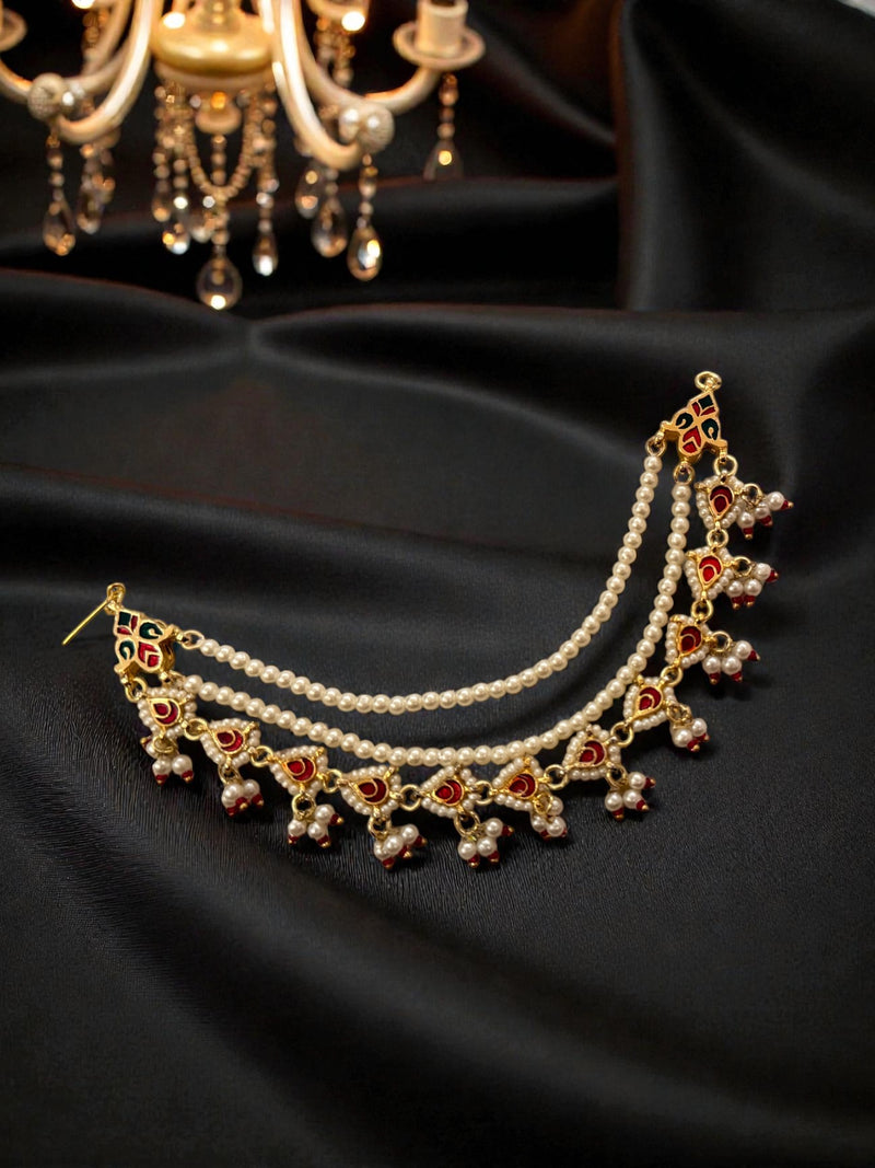 Rani Pearl dual tone ear chain