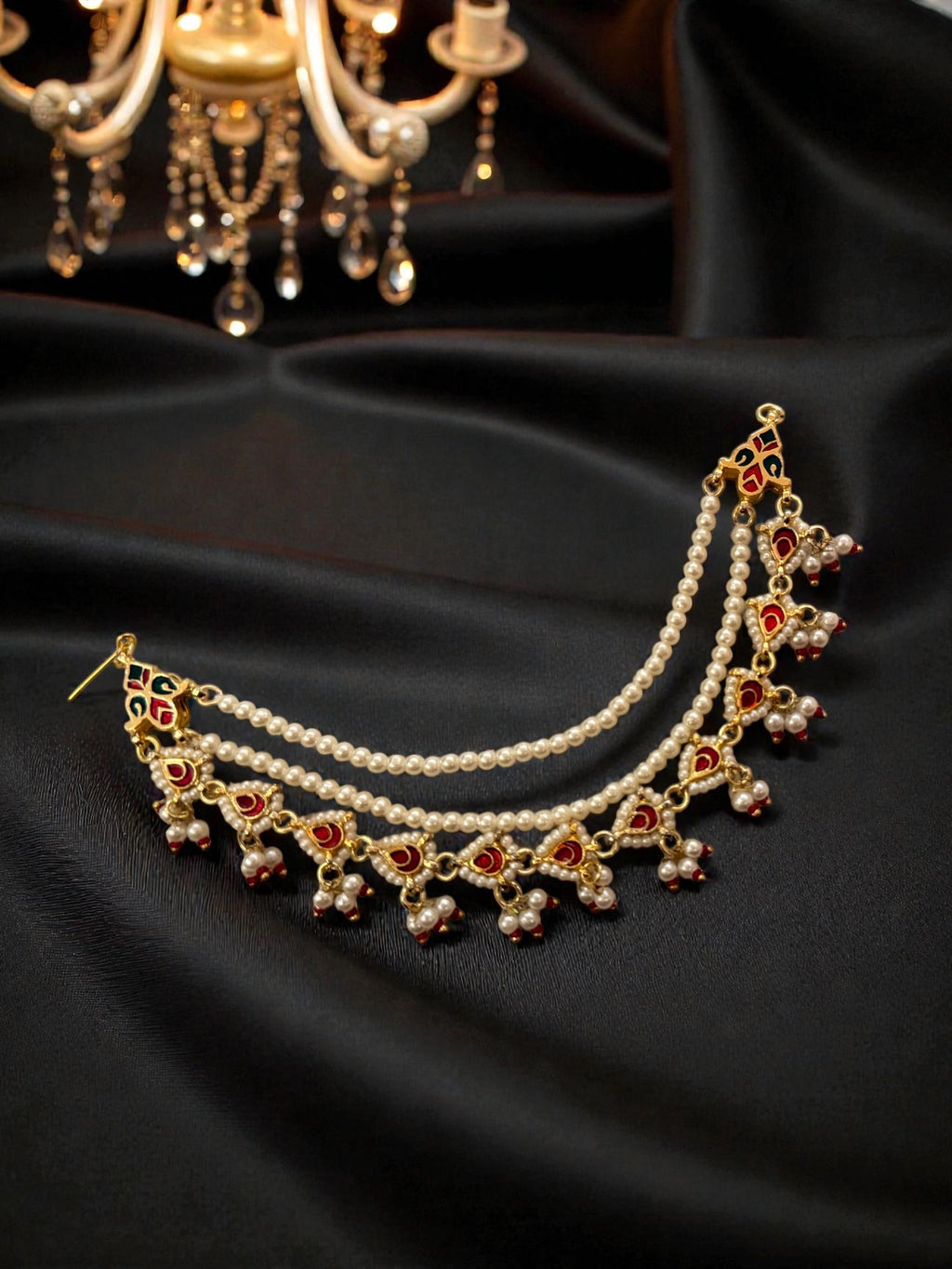 Rani Pearl dual tone ear chain