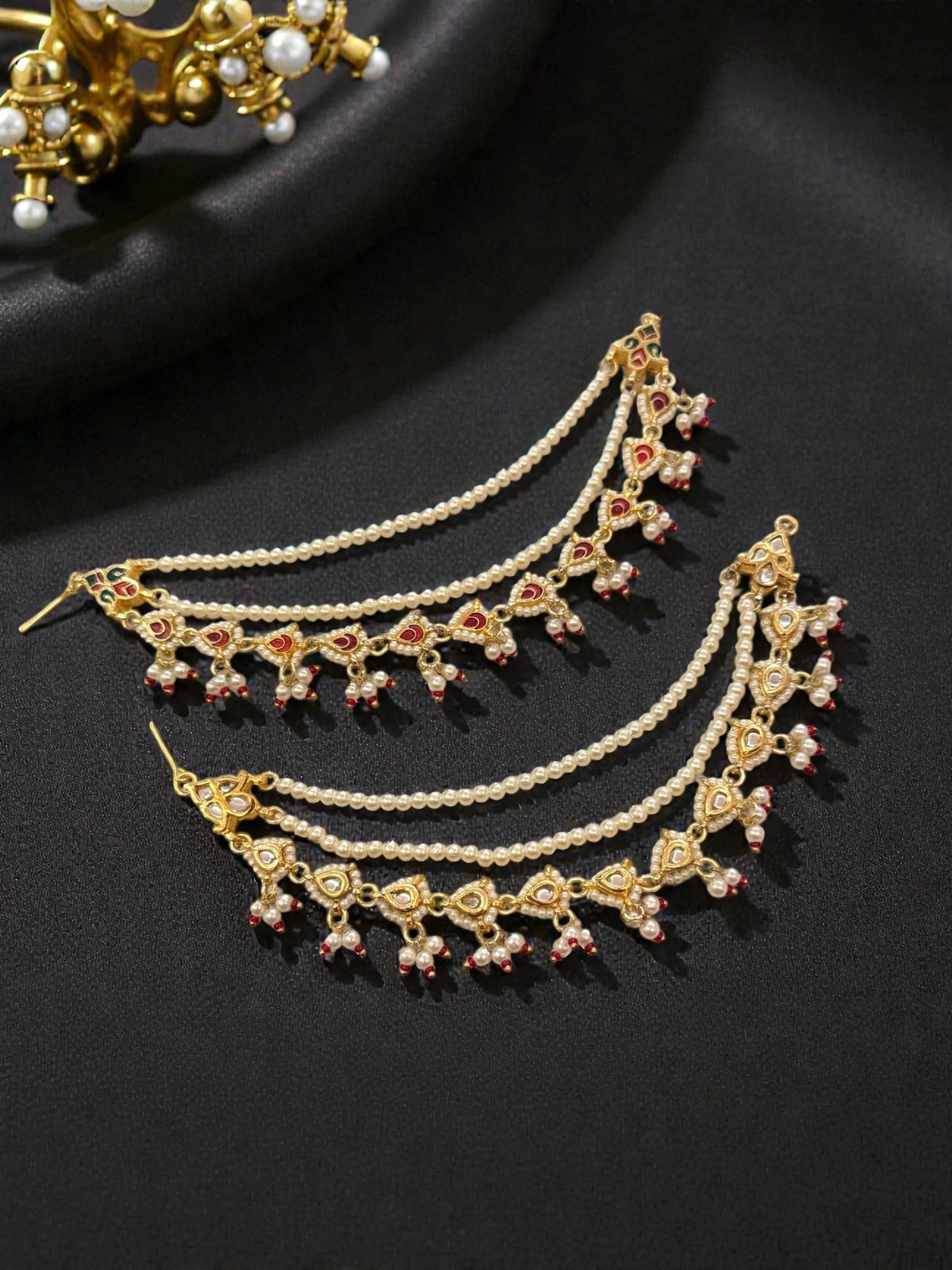 Rani Pearl dual tone ear chain