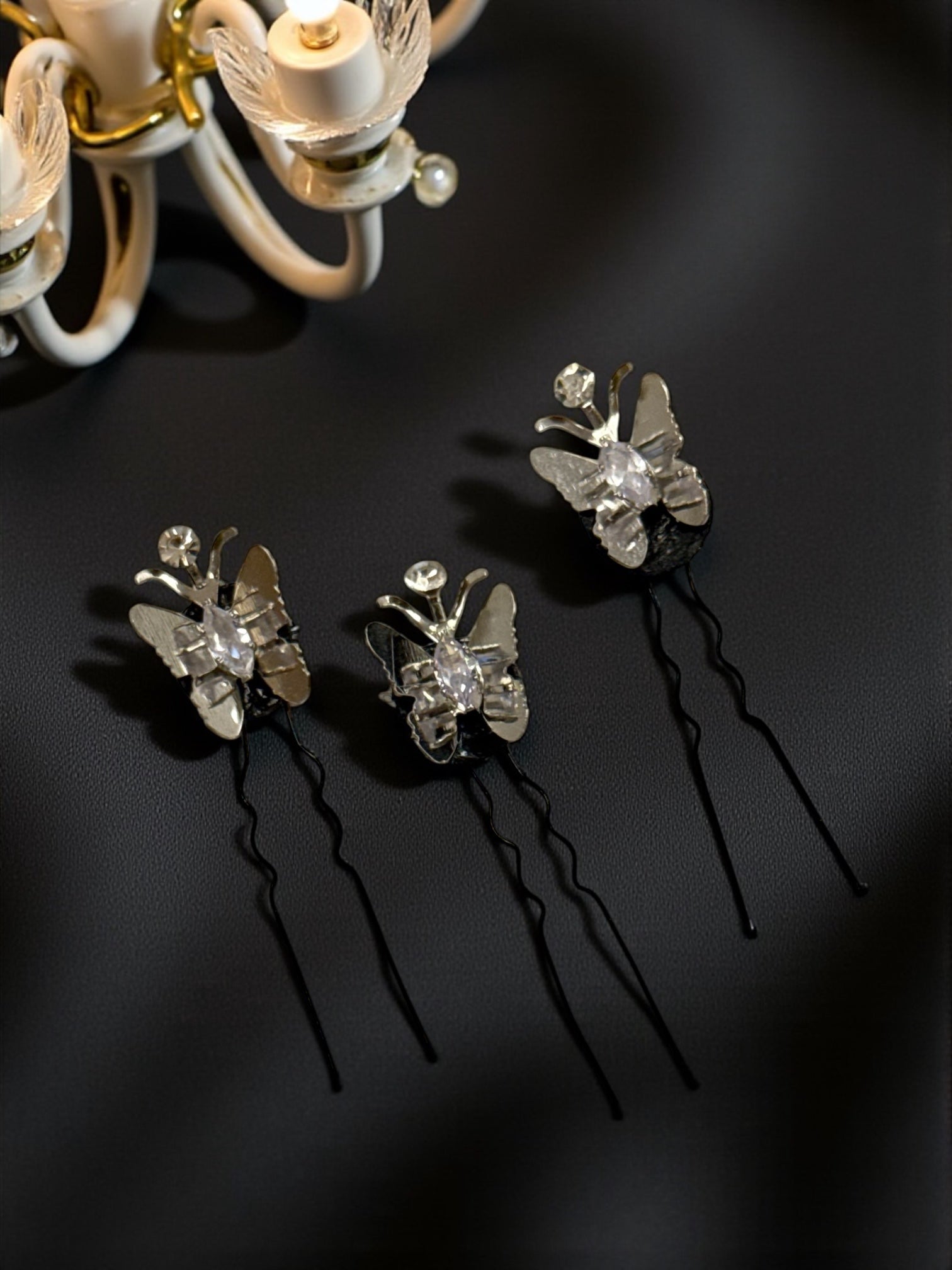 3D Metal Butterfly pins (set of 3)