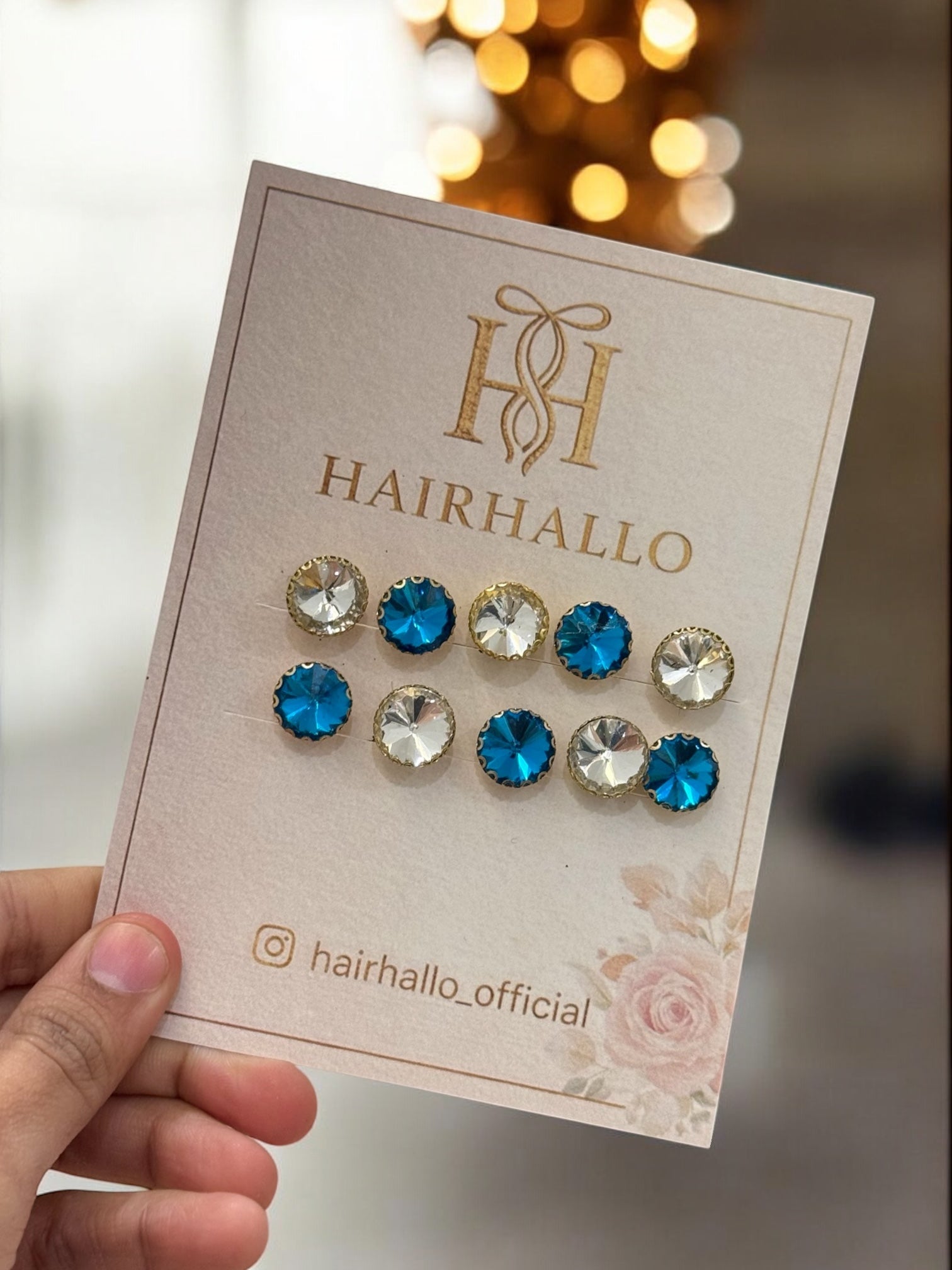 Rhinestone Round Pins (set of 10 pins)