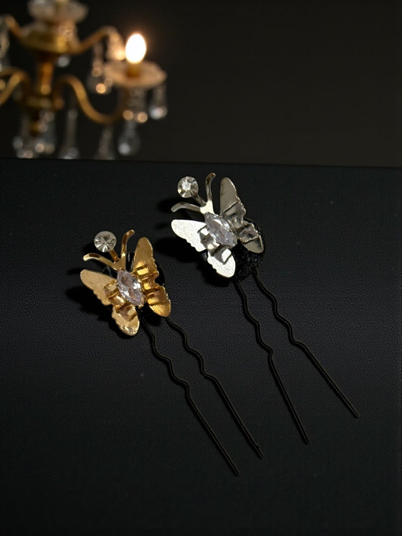 3D Metal Butterfly pins (set of 6)