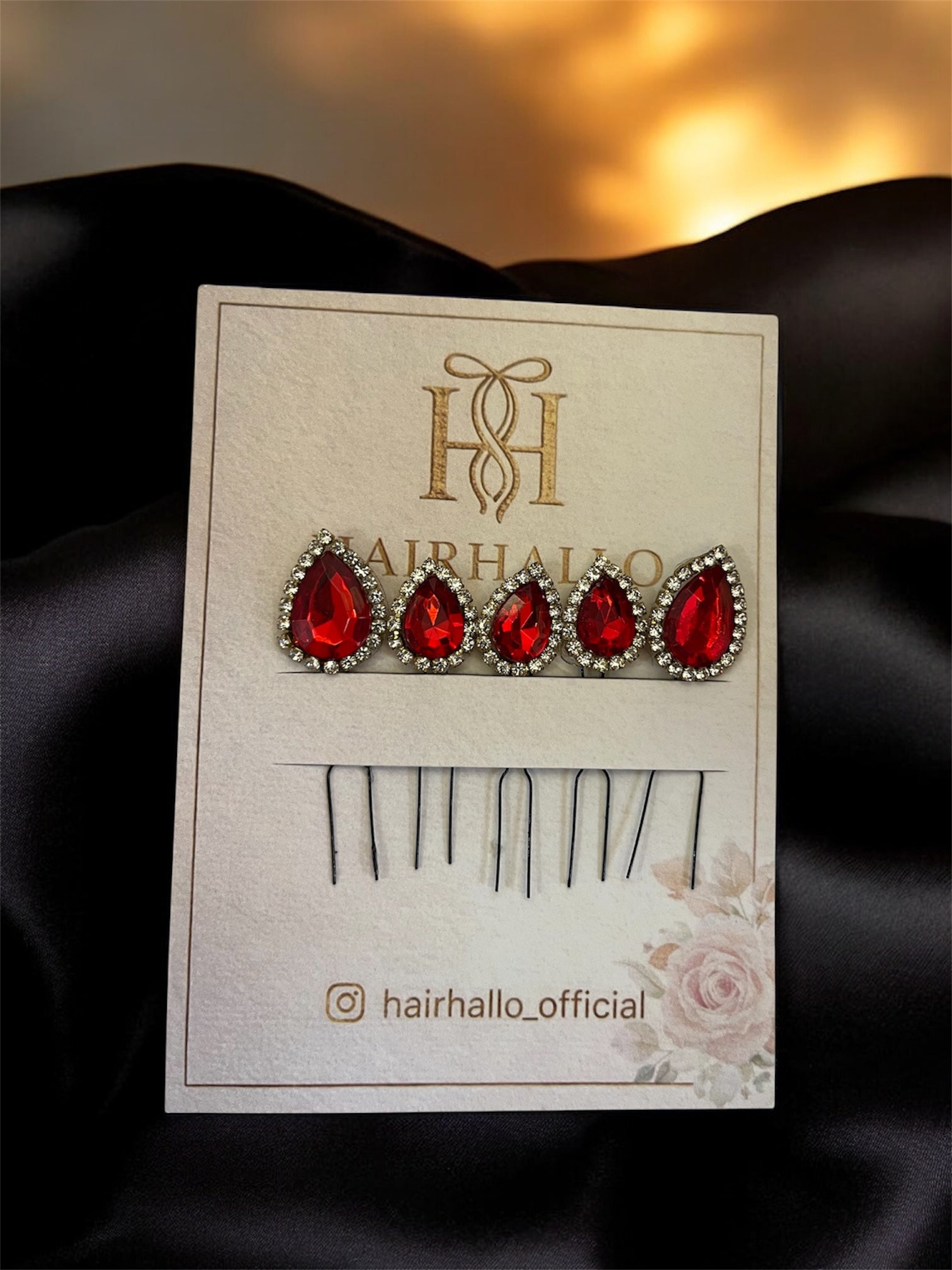Crystal Droplet Pin {set of 5}