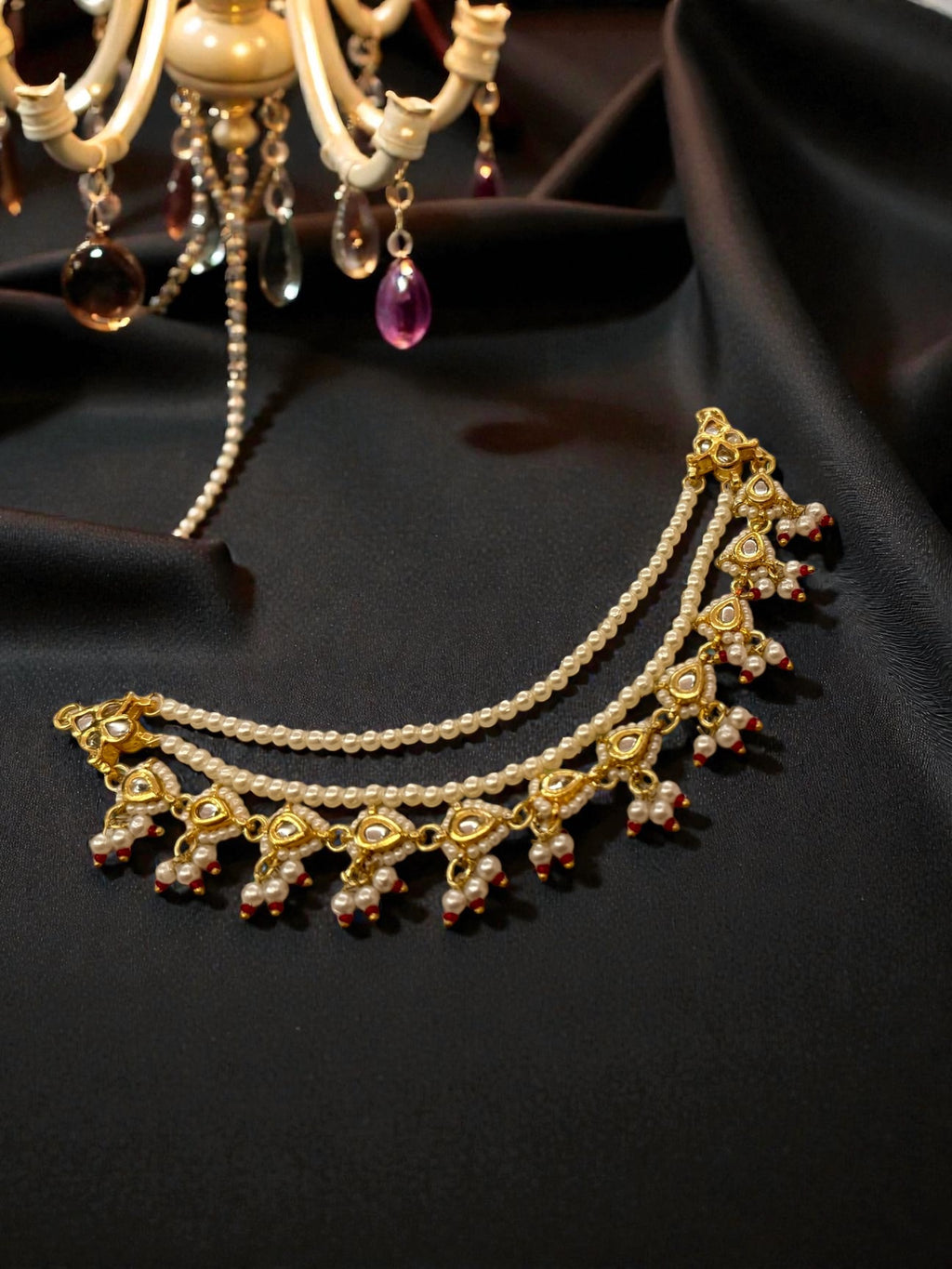 Rani Pearl dual tone ear chain